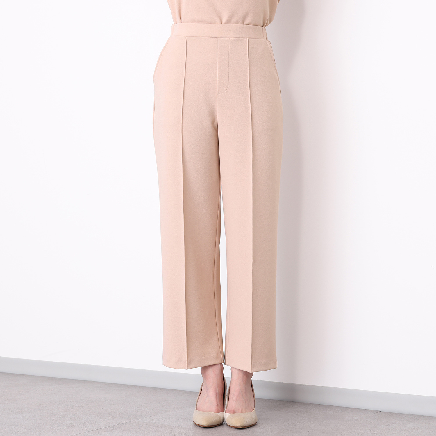 ＴＡＫＵＭＩＢＡ 洗えてシワになりにくい！ ストレッチジョーゼット 日本製イージースラックス ワイド　股下６５ｃｍ