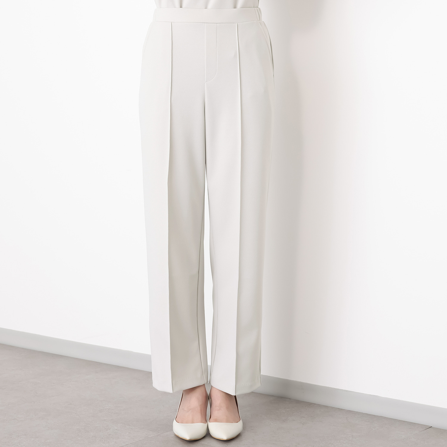 ＴＡＫＵＭＩＢＡ 洗えてシワになりにくい！ ストレッチジョーゼット 日本製イージースラックス ワイド　股下７０ｃｍ