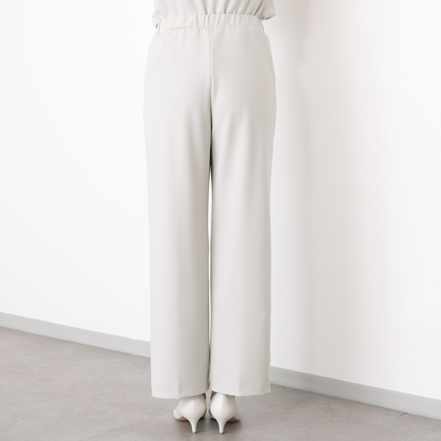 ＴＡＫＵＭＩＢＡ 洗えてシワになりにくい！ ストレッチジョーゼット 日本製イージースラックス ワイド　股下７０ｃｍ