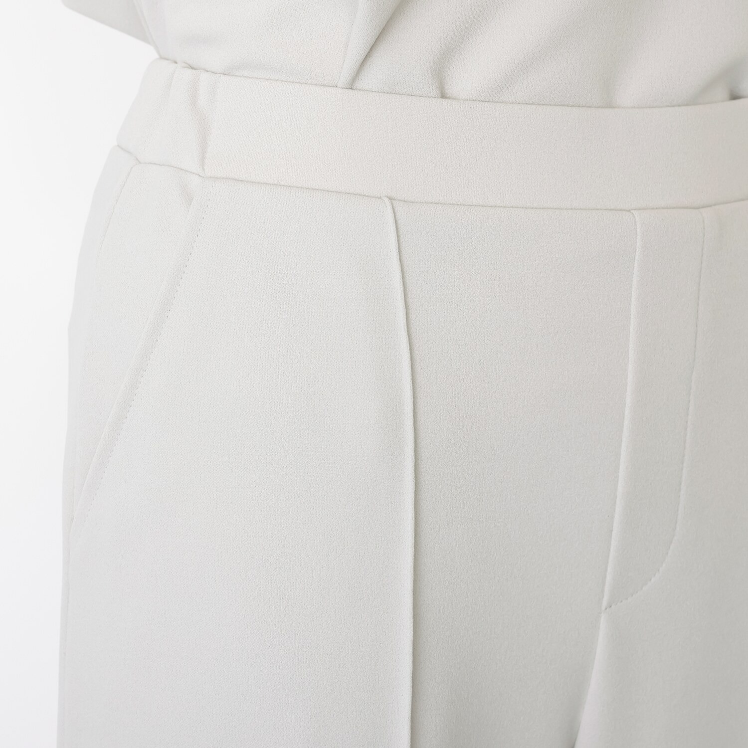 ＴＡＫＵＭＩＢＡ 洗えてシワになりにくい！ ストレッチジョーゼット 日本製イージースラックス ワイド　股下７０ｃｍ