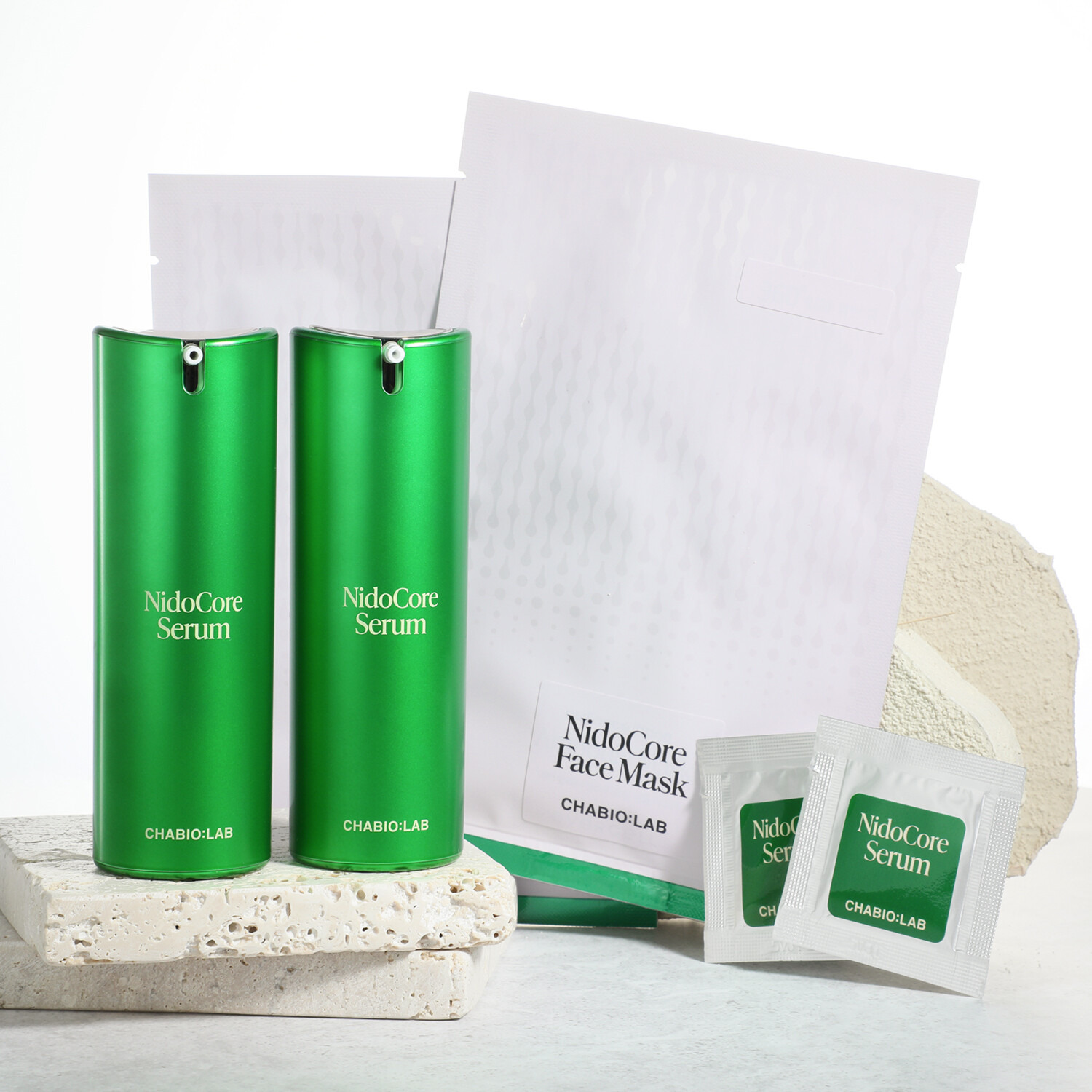 チャバイオラボ 先端バイオ技術により開発 独自ハリ成分配合 ハリ・ツヤ・キメ美肌へ ニドコア　セラム ２本増量特別セット