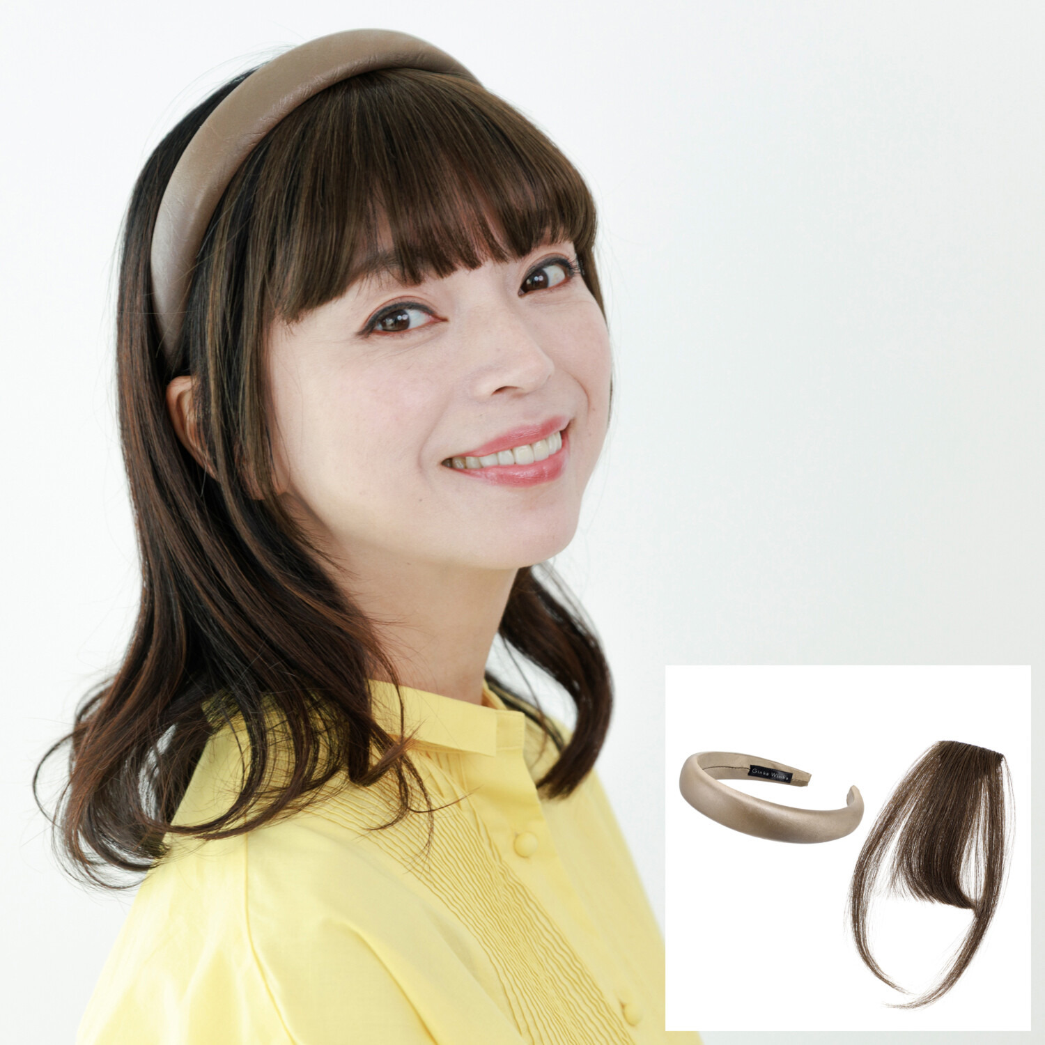 ギンカウィンカ 前髪とお顔周りの毛が 自然に完成 ドレスドヘア 前髪ウィッグ＆ カチューシャ