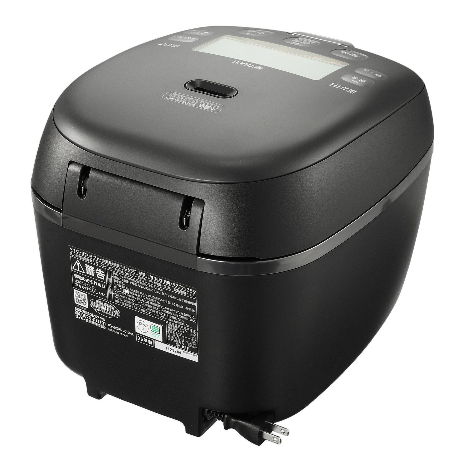 タイガー 土鍋かまどコート 圧力ＩＨジャー炊飯器 “ご泡火炊き” ＜１升＞ ＪＲＩ−１８Ｊ５