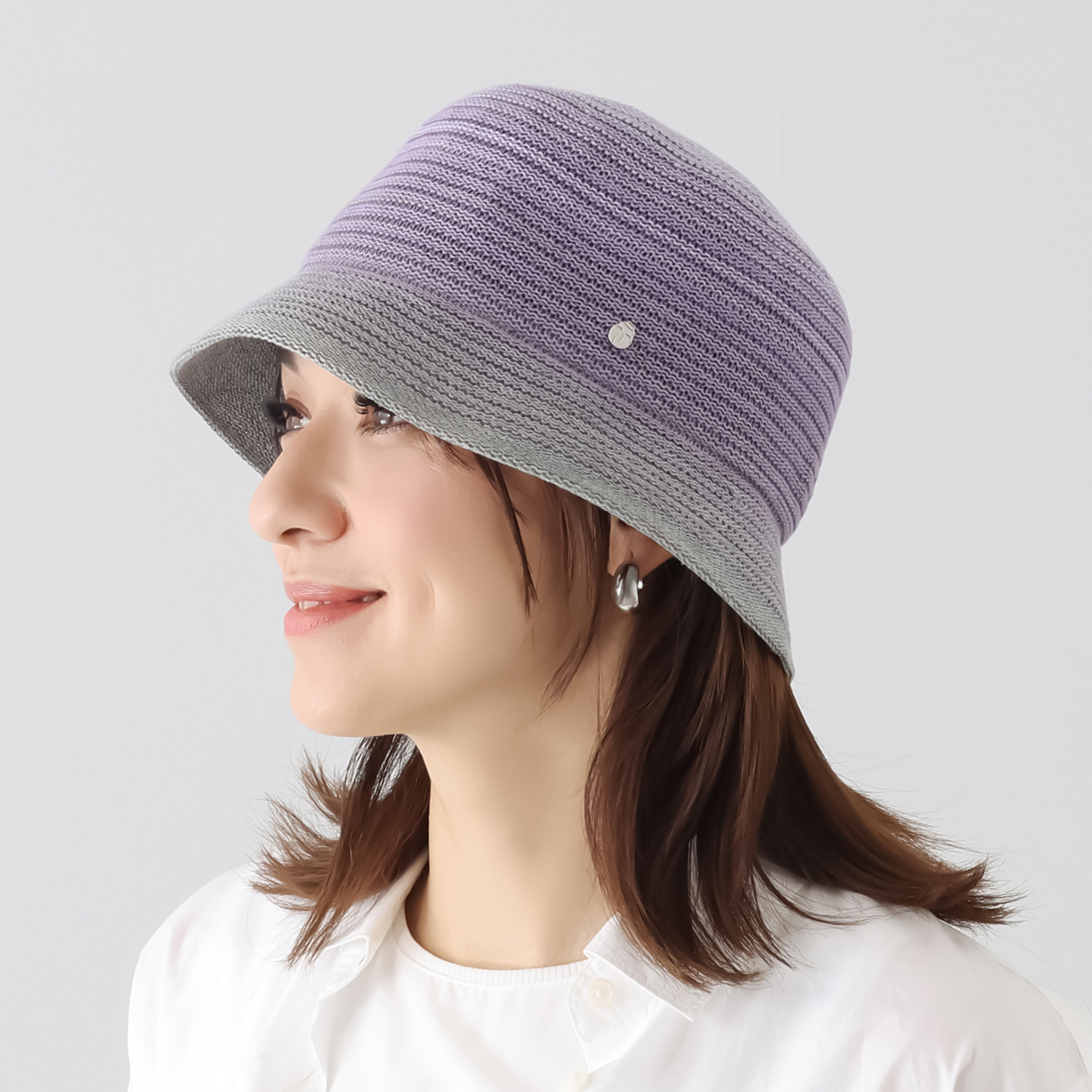 ベル・モード 日本製 コットン混 グラデーション 小つばクローシュ