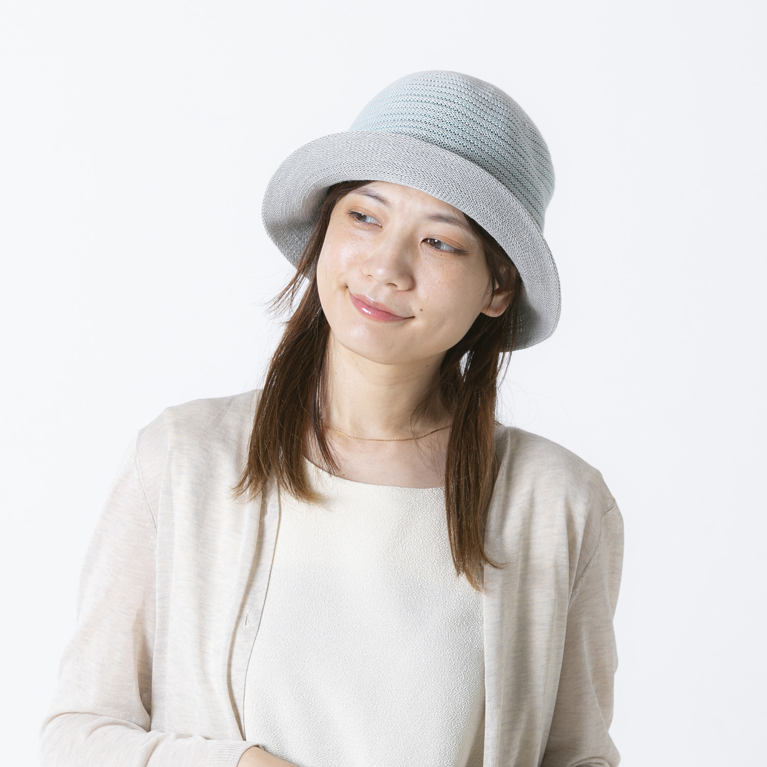 ベル・モード 日本製 コットン混 グラデーション 小つばクローシュ