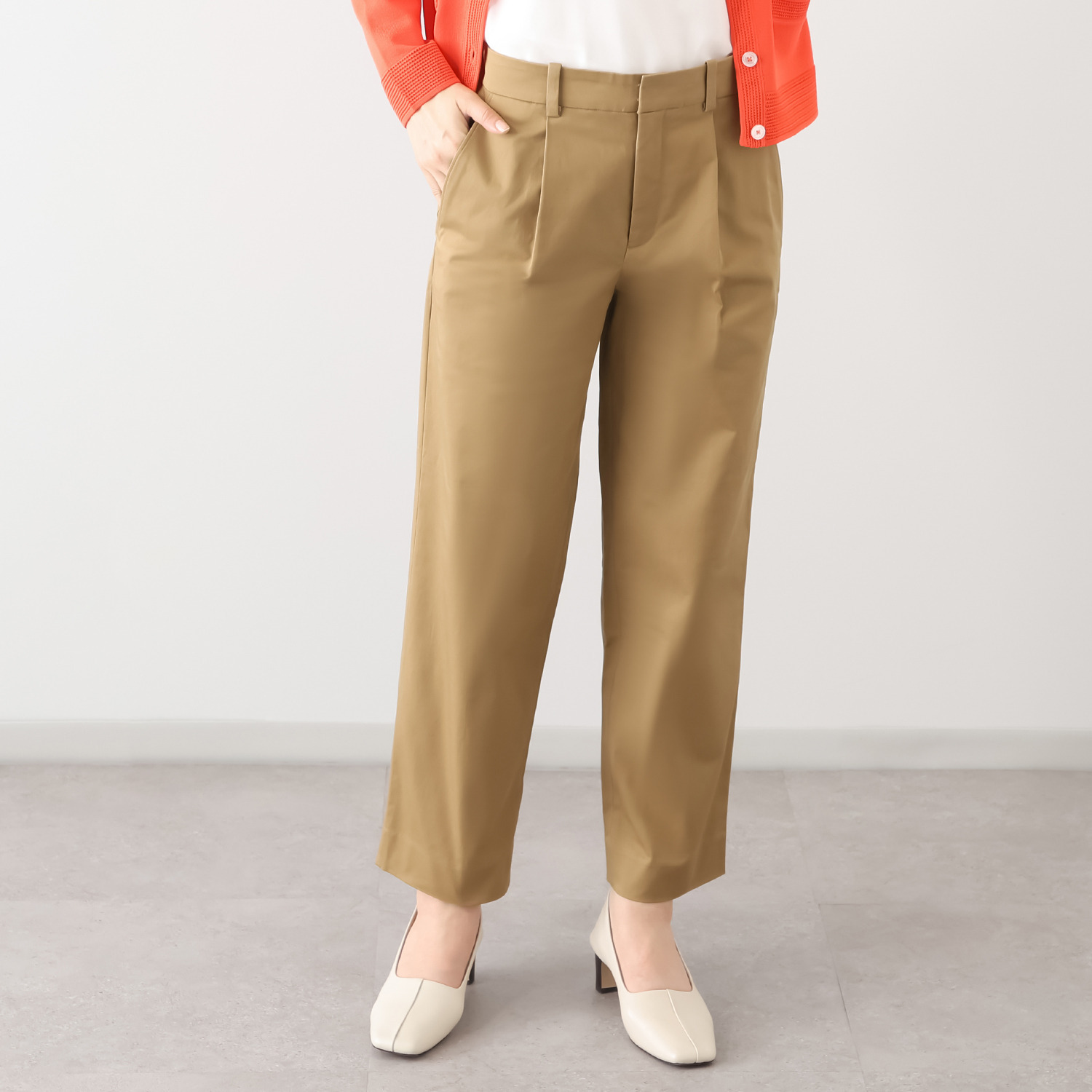 モカサン　ジュンコシマダ チノクロス タックパンツ