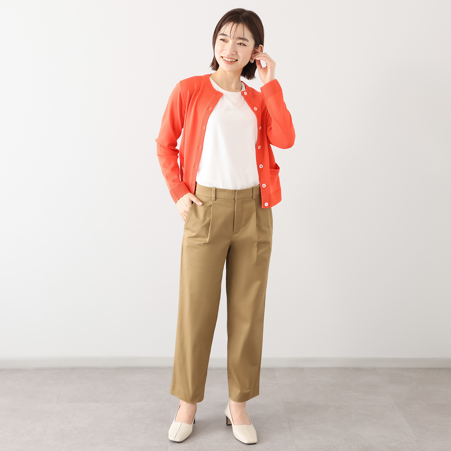 モカサン　ジュンコシマダ チノクロス タックパンツ