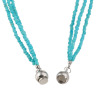 ドラマチック・ターコイズ シルバー アリゾナ産ターコイズ ファセットビーズ ３連ネックレス