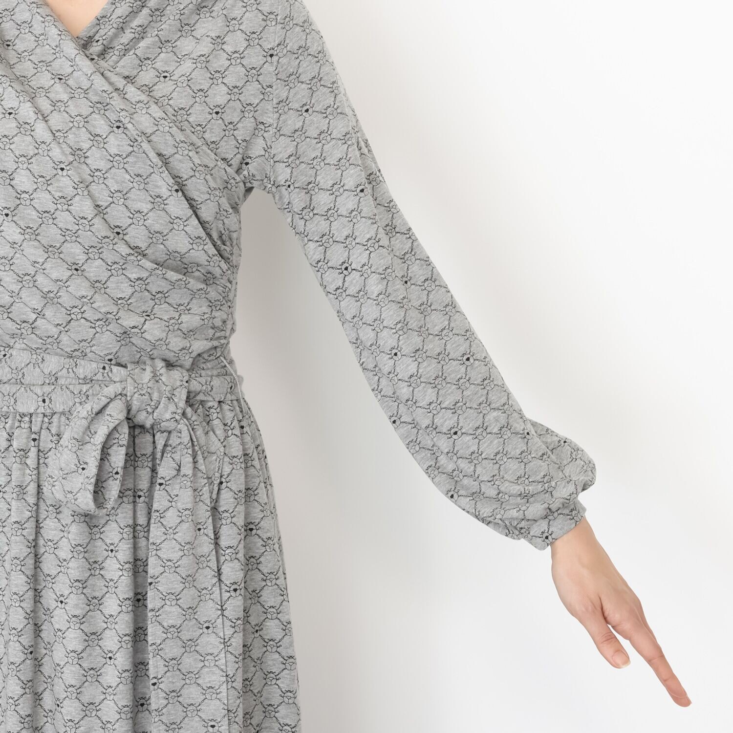 ホリーズ　アズ 共布ベルト付 カシュクールドレス