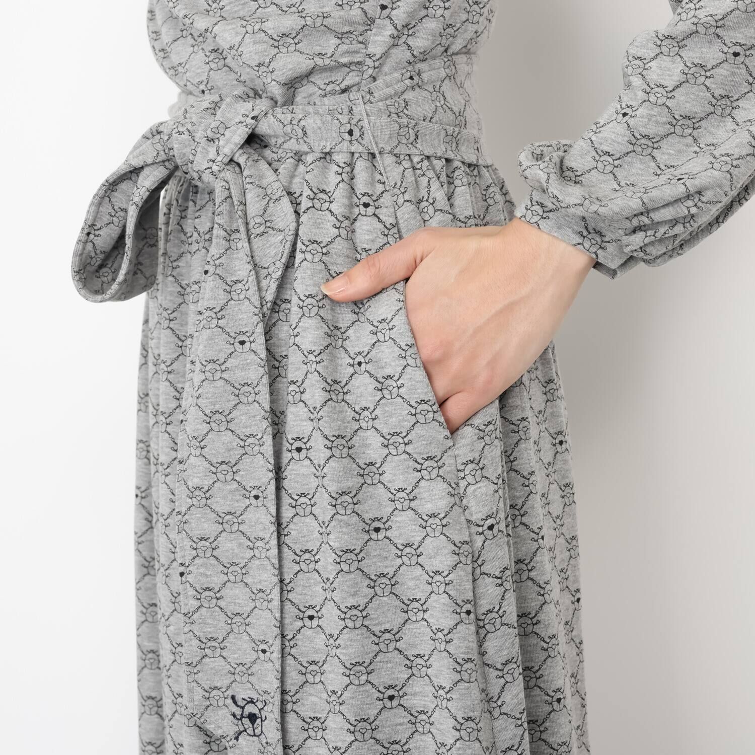 ホリーズ　アズ 共布ベルト付 カシュクールドレス