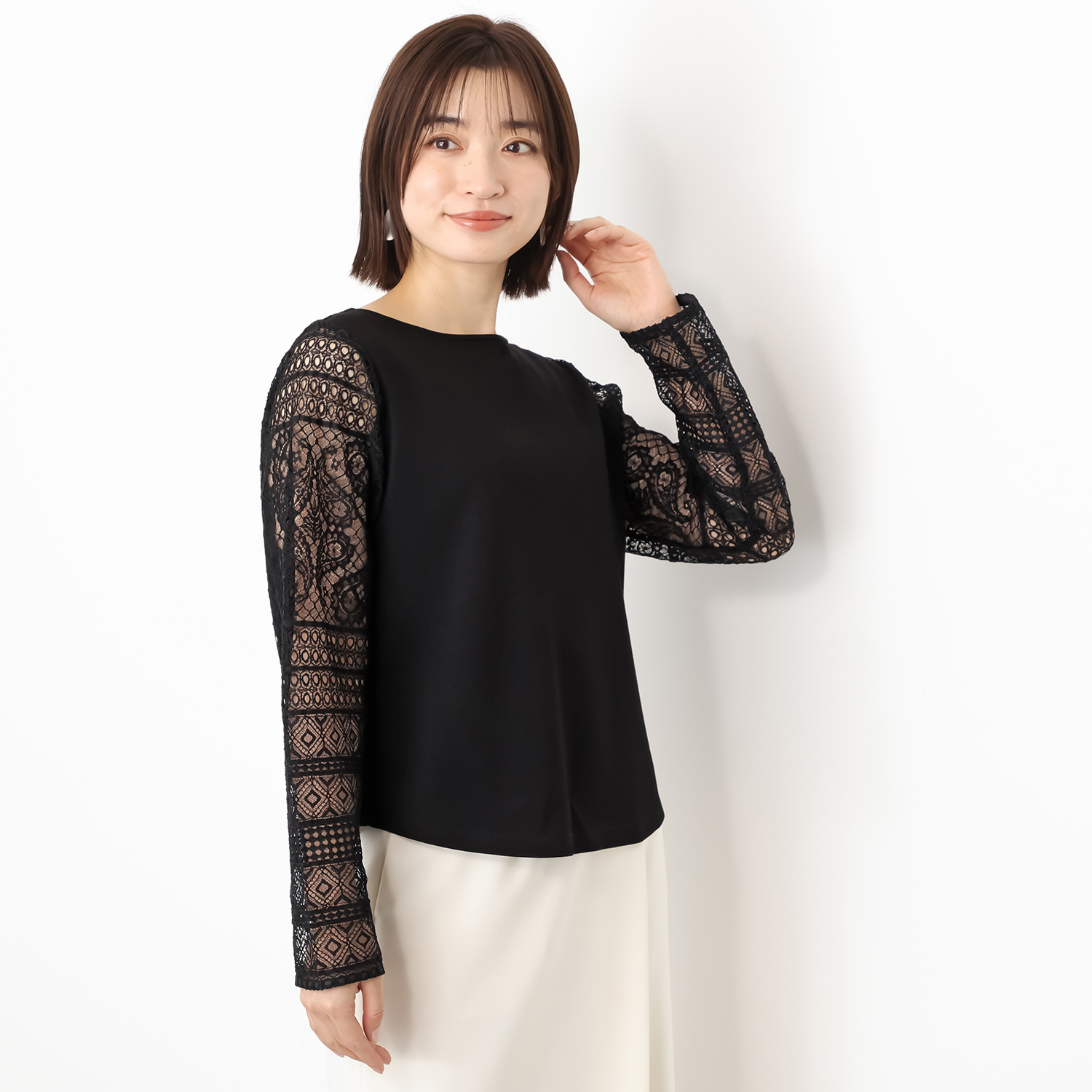 ボンボン・エ・ショコラ レースコンビネーション ジャージートップス