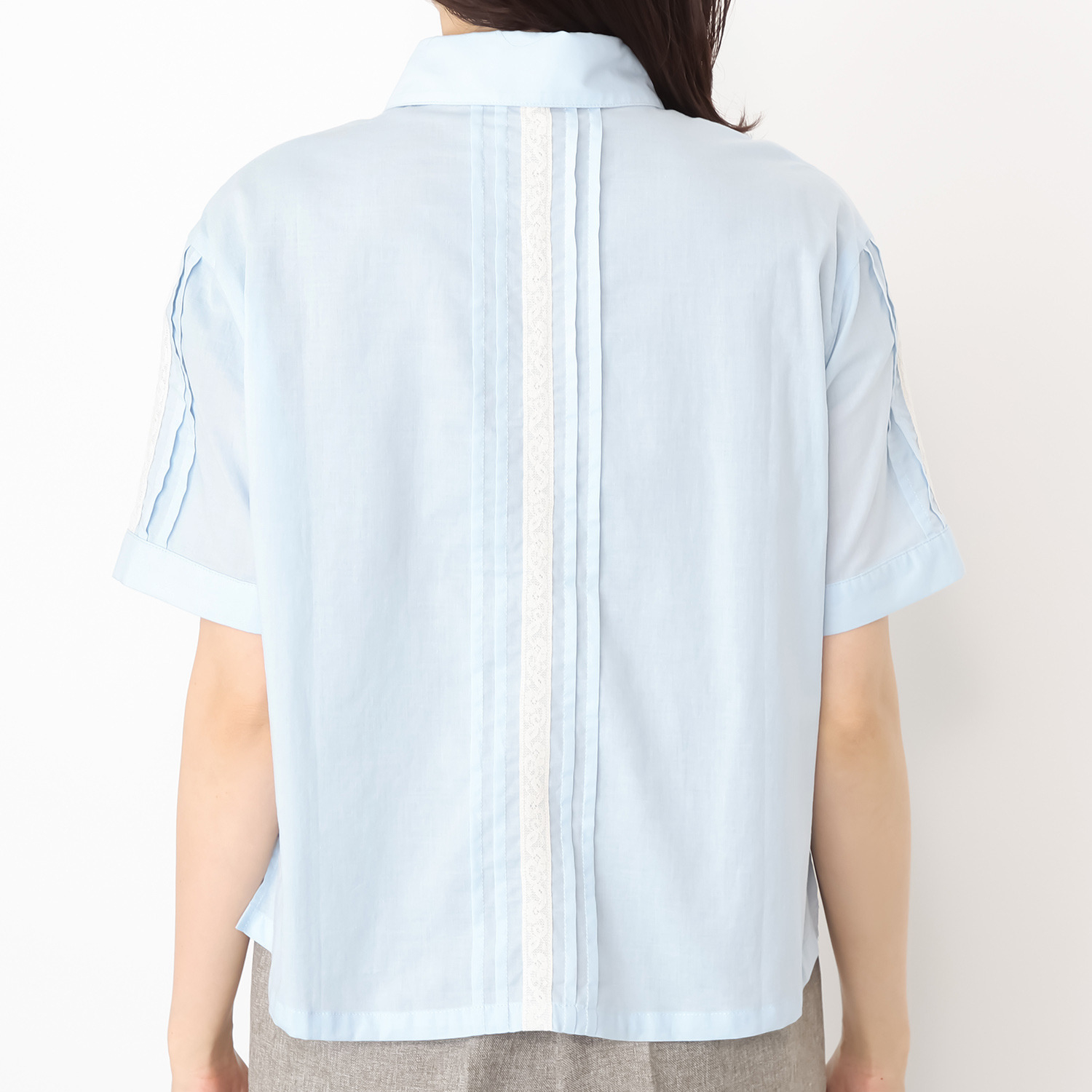 エムジェイアール　バイ マチコ　ジント　ロンドン レース＆ピンタック シアーシャツ