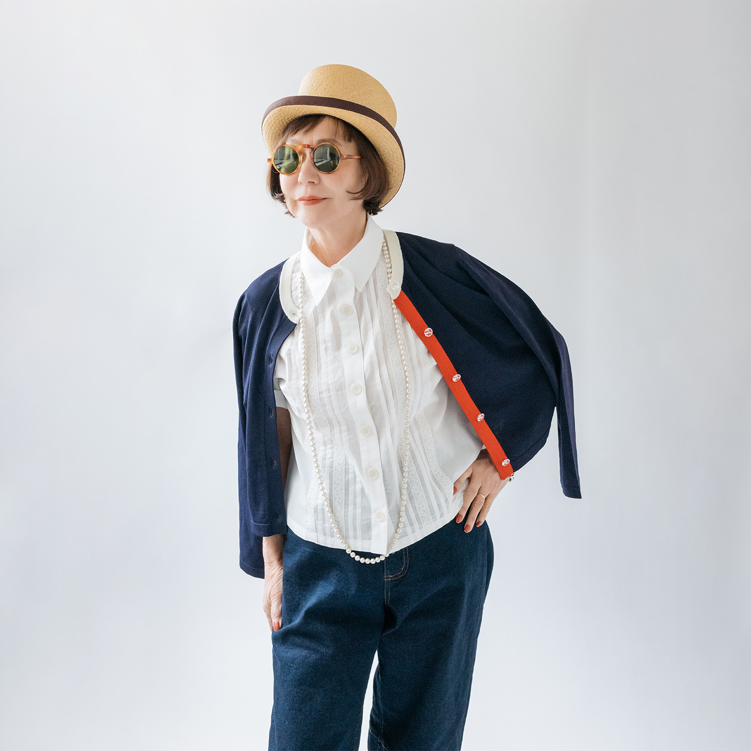 エムジェイアール　バイ マチコ　ジント　ロンドン レース＆ピンタック シアーシャツ