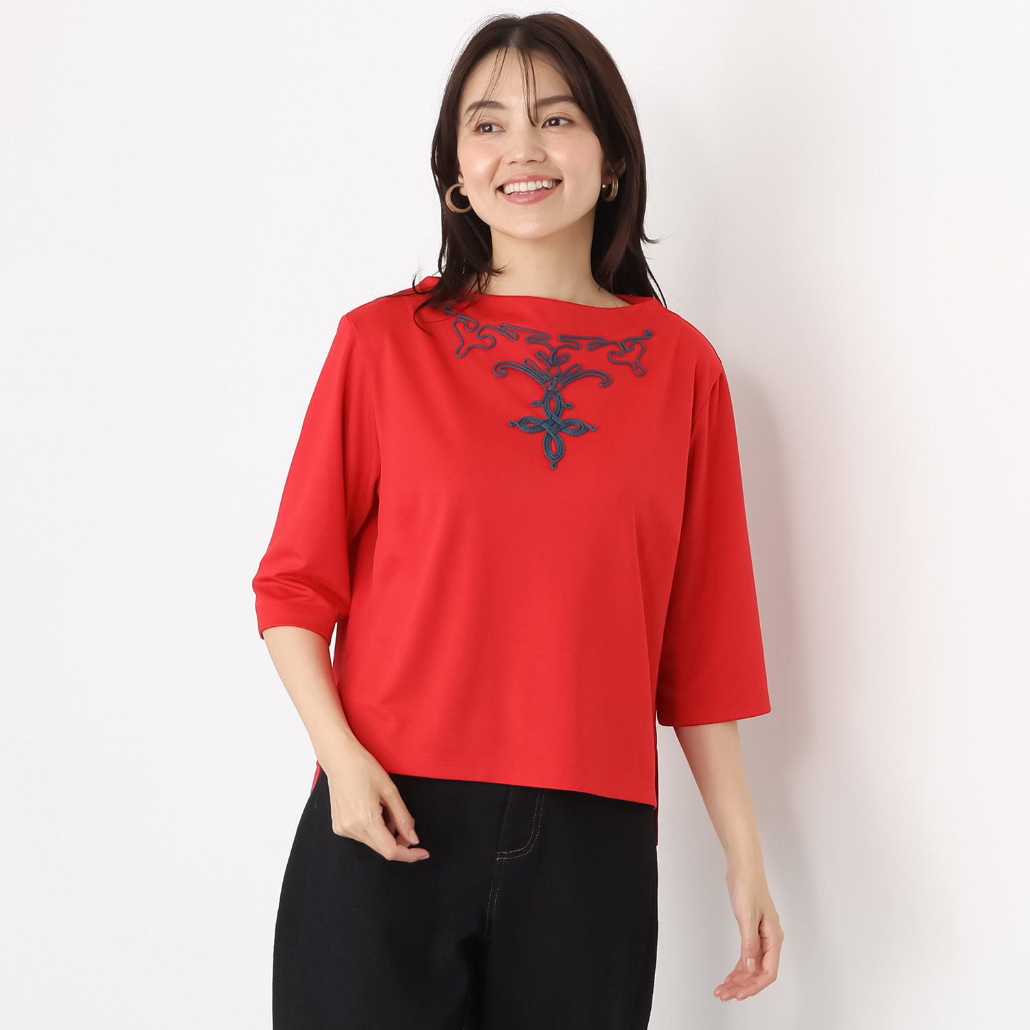 エムジェイアール　バイ マチコ　ジント　ロンドン コード刺しゅう ボトルネック プルオーバー