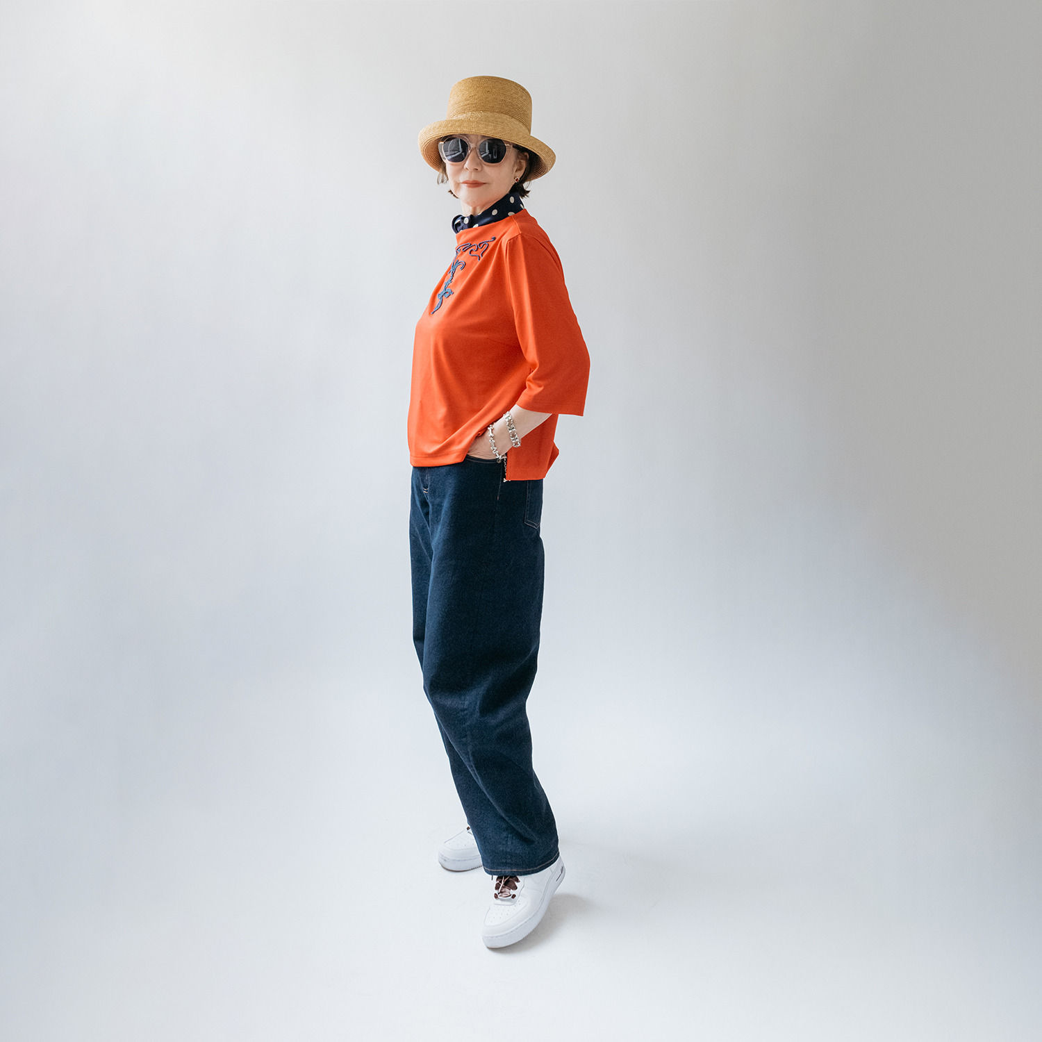 エムジェイアール　バイ マチコ　ジント　ロンドン カーブシルエット ストレッチデニムパンツ