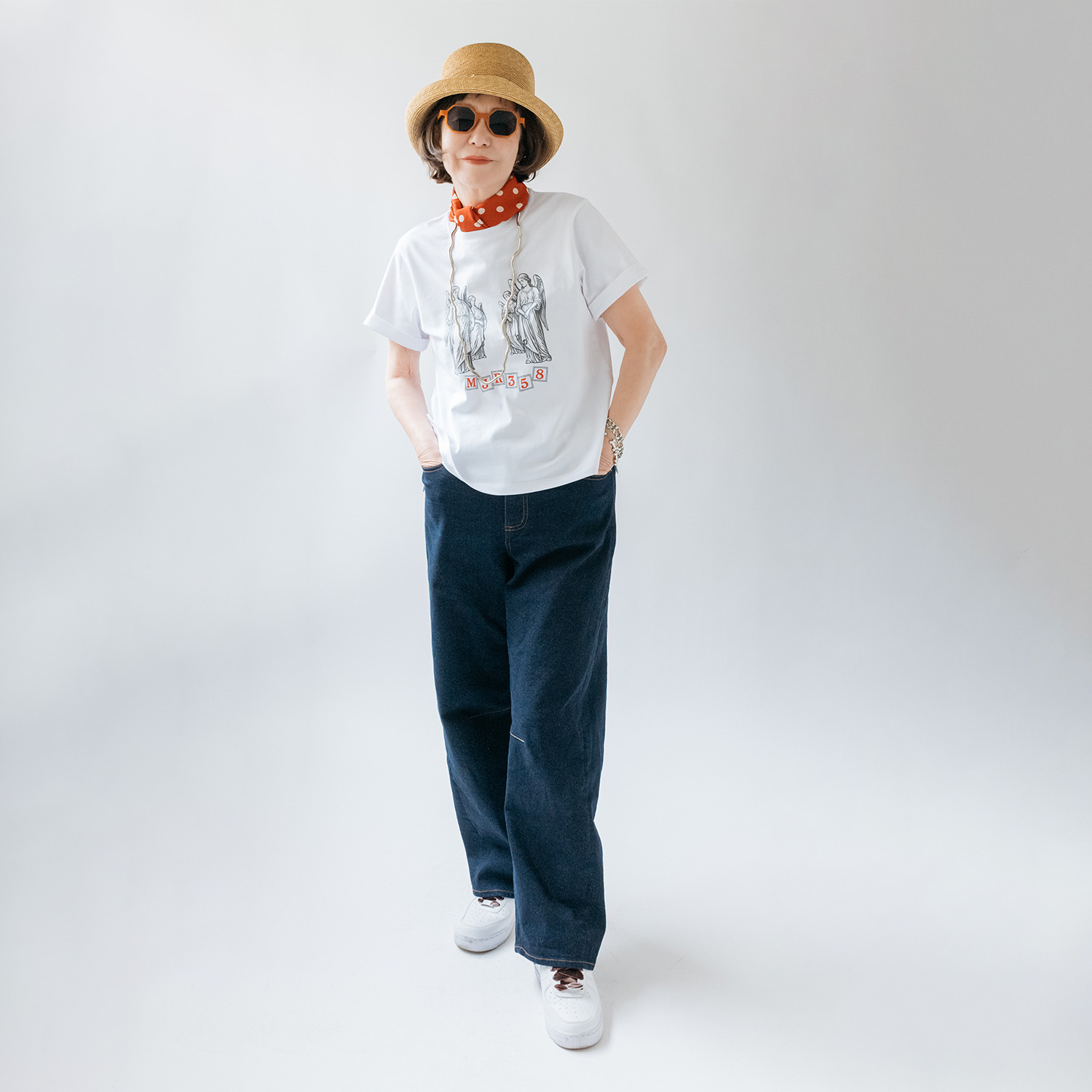 エムジェイアール　バイ マチコ　ジント　ロンドン オリジナルモティーフ グラフィックプリント プルオーバー