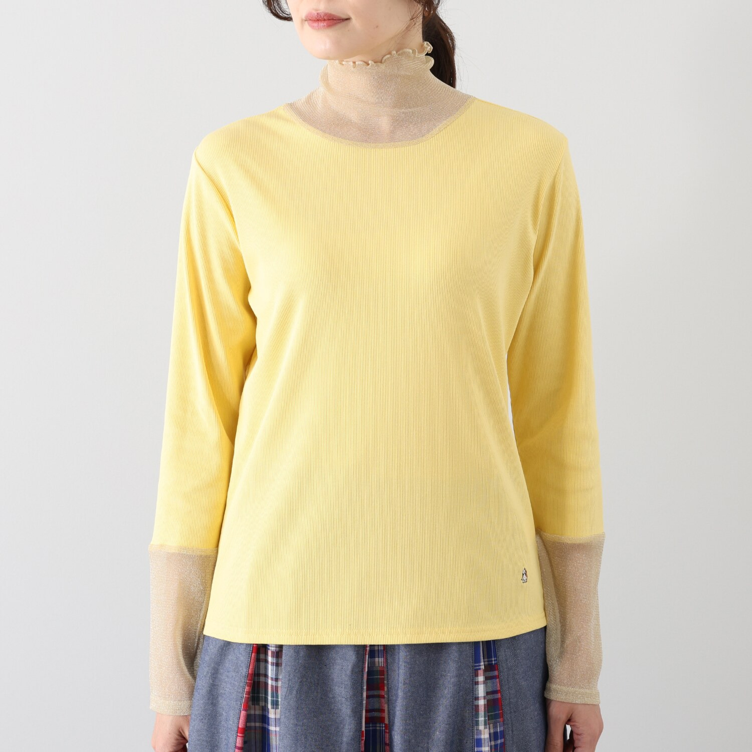 ハッシュパピー シアーコンビネーション ハイネックトップス