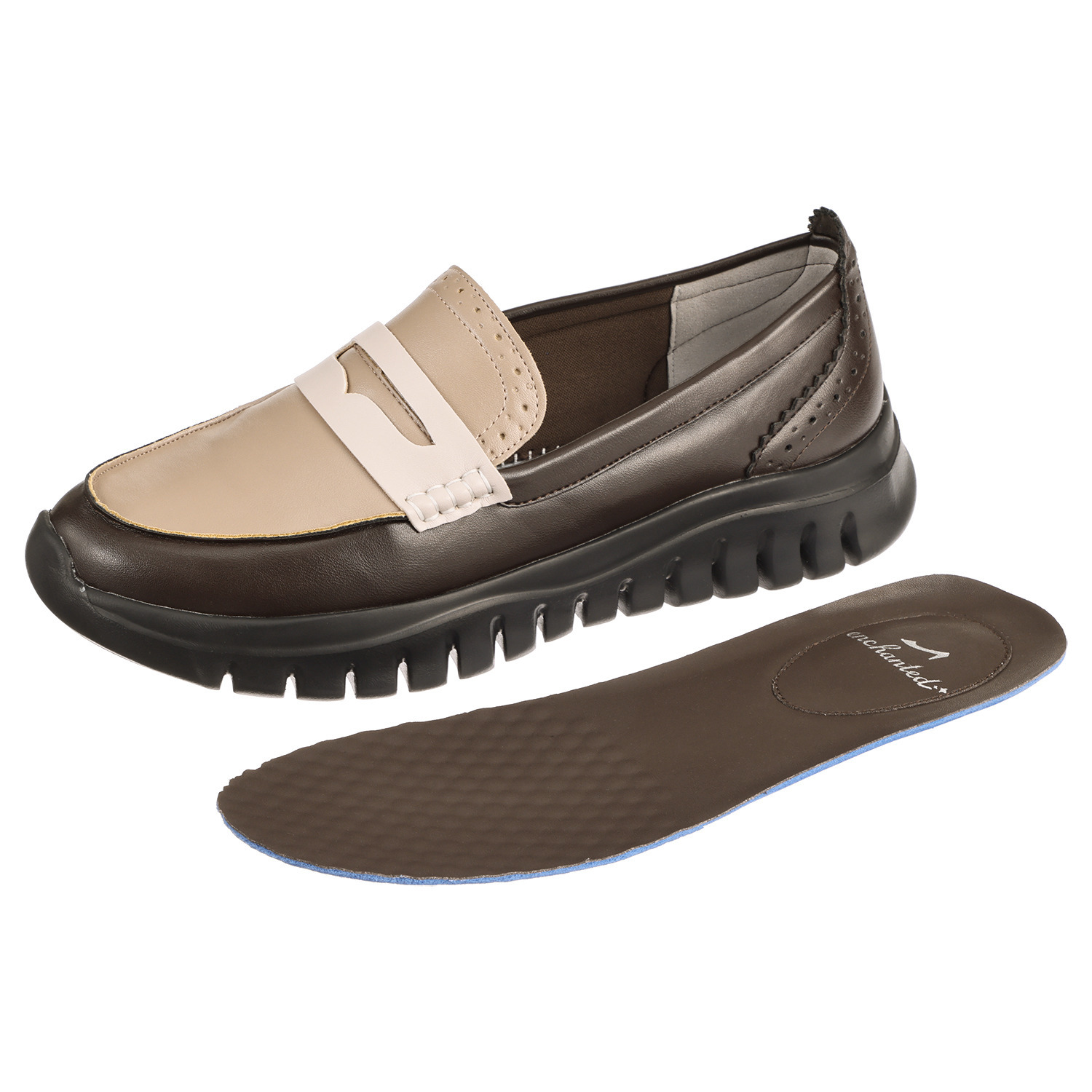 エンチャンテッド 防水　はっ水 晴雨兼用！ スニーカー感覚の 軽量コインローファー