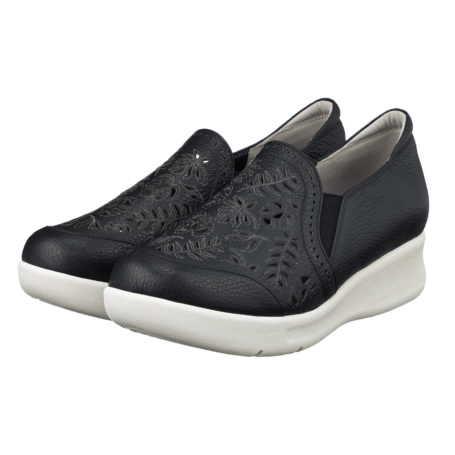 ミスキョウコ 日本製　牛革 ボタニカル カットワークシューズ