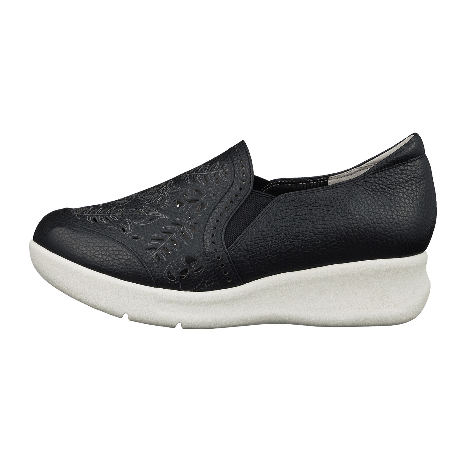 ミスキョウコ 日本製　牛革 ボタニカル カットワークシューズ