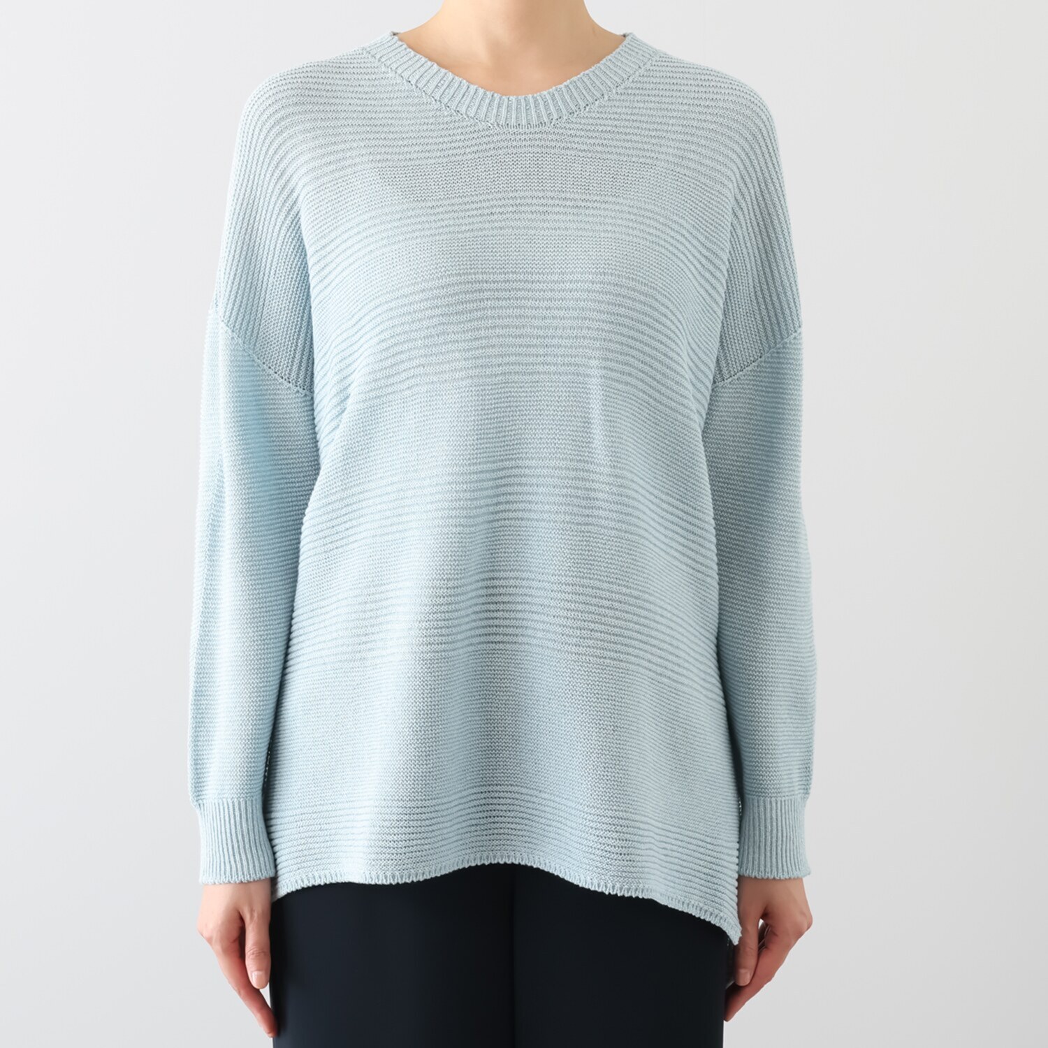 ミスキョウコ 日本製 ゆったりやわらか アイフォール ニットプルオーバー