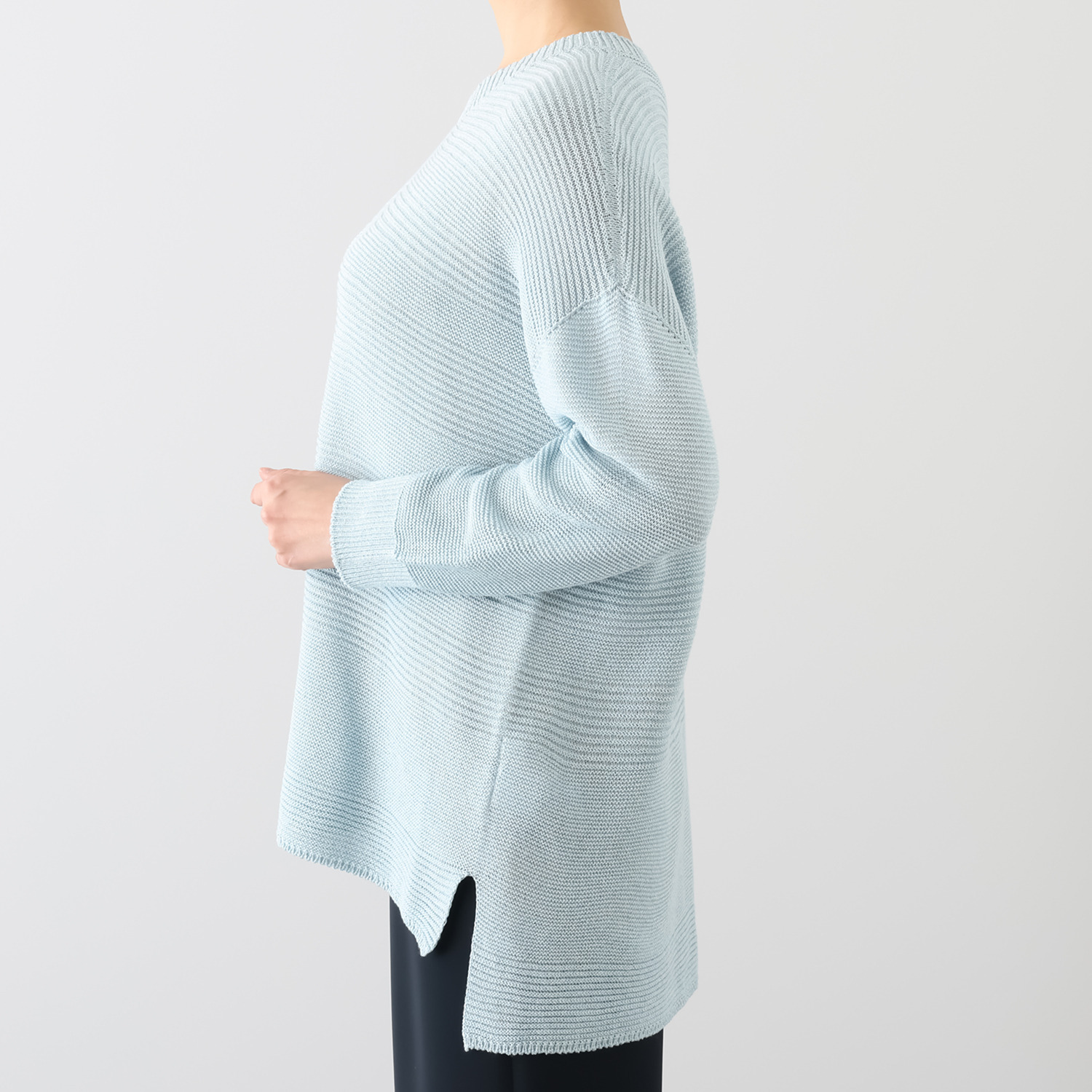 ミスキョウコ 日本製 ゆったりやわらか アイフォール ニットプルオーバー