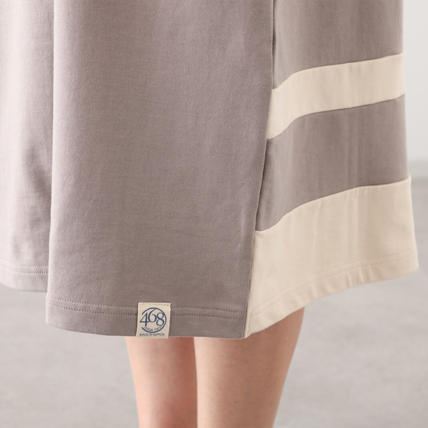 シロヤイチガントウキョウ ベルガモ 裏毛 配色ワンピース