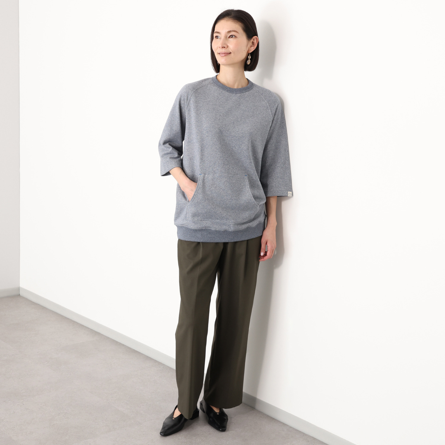 シロヤイチガントウキョウ 杢調ミニ裏毛 ビッグスウェットＴシャツ