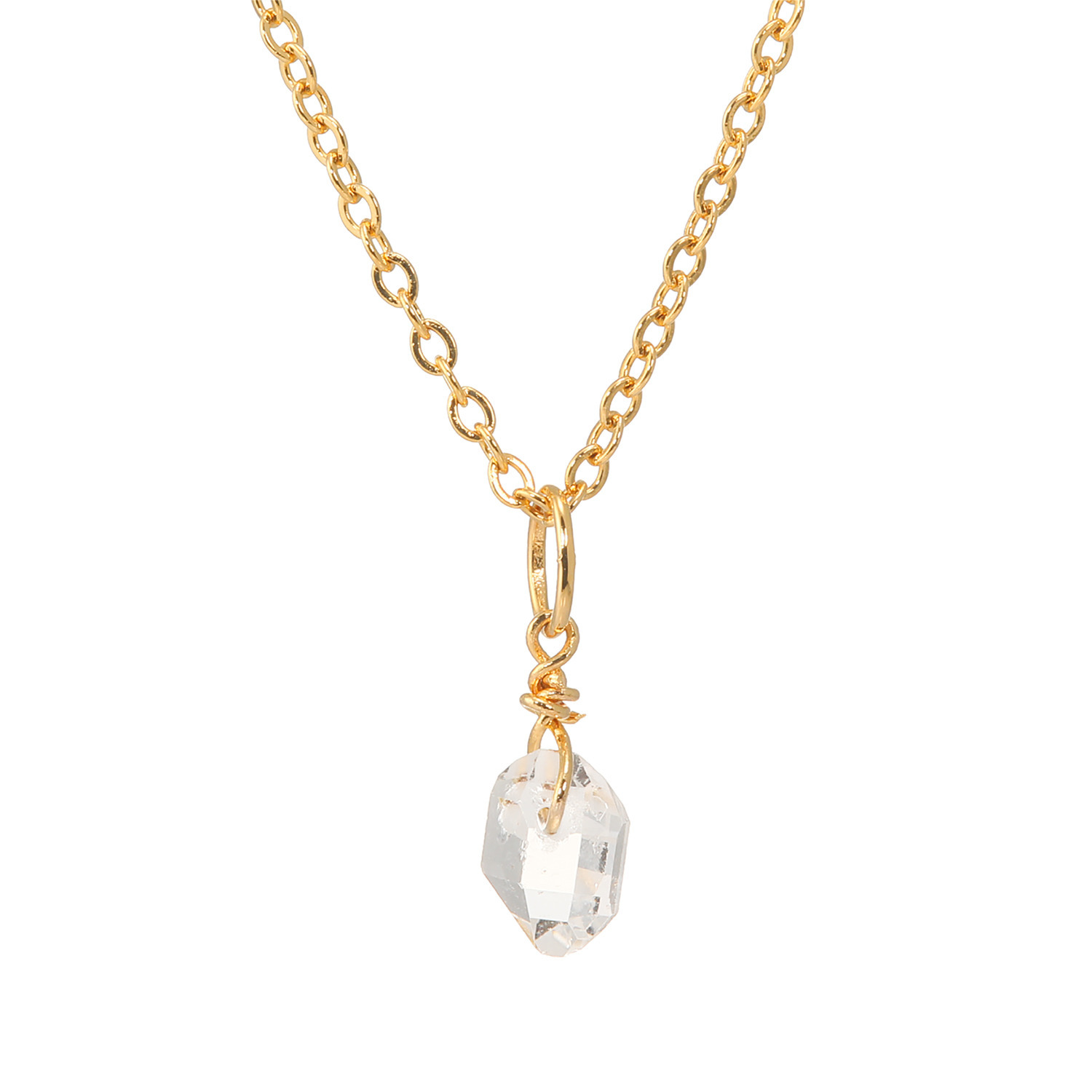 ハーキマーダイヤモンド ６ｍｍＵＰ ロッククリスタルクォーツ １粒ペンダント＆ クォーツネックレス＆ マグネットアジャスター ３点セット