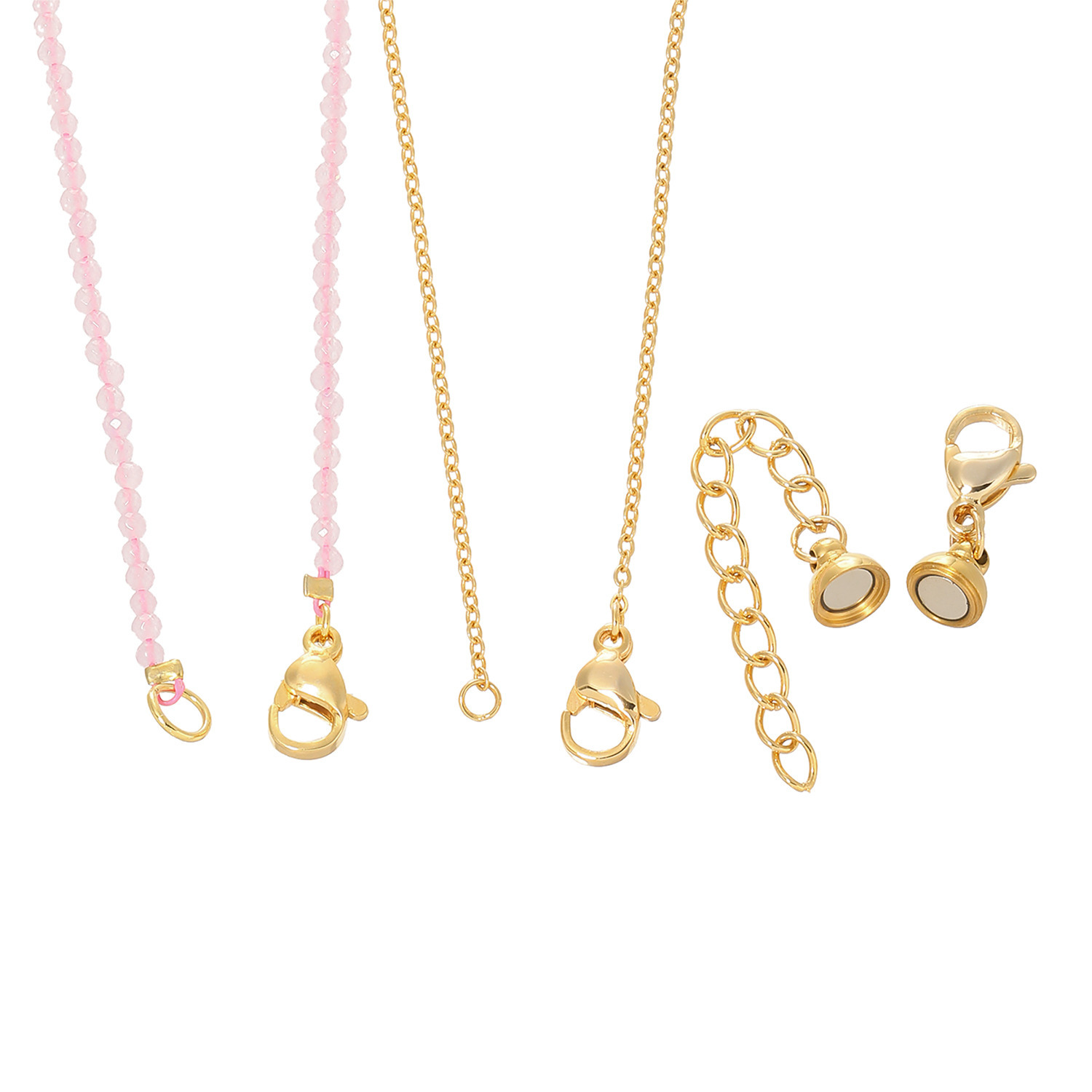 ハーキマーダイヤモンド ６ｍｍＵＰ ロッククリスタルクォーツ １粒ペンダント＆ クォーツネックレス＆ マグネットアジャスター ３点セット