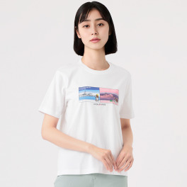 ハッシュパピー 風景モティーフ プリントＴシャツ