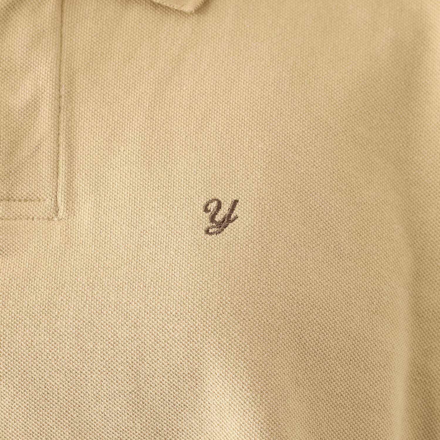 ラソエヌサーティスリー ディグリーズ 鹿の子 イニシャル刺しゅう フレアーシルエット ポロシャツ