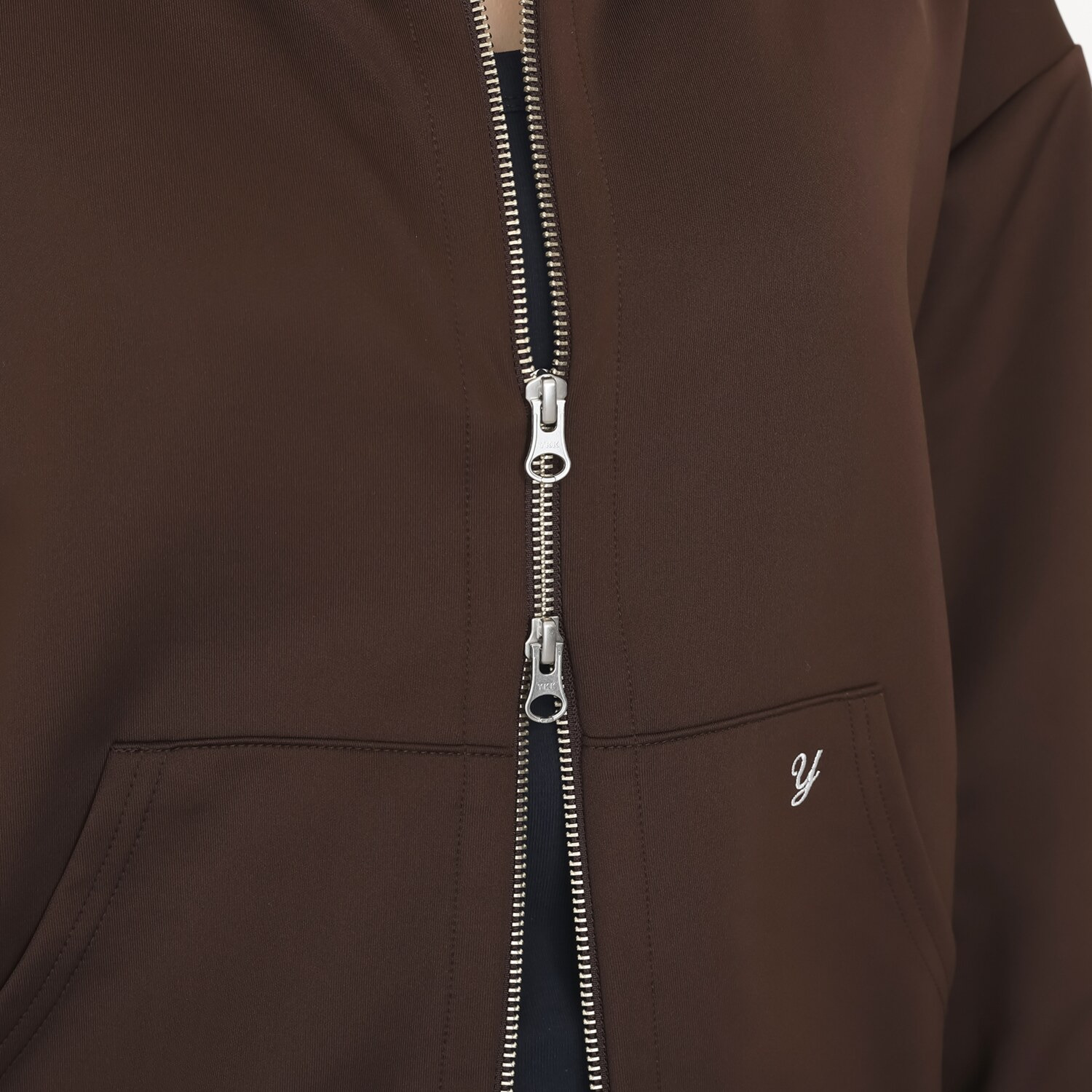 ラソエヌサーティスリー ディグリーズ ポンチ ゆったりシルエット イニシャル刺しゅう ダブルジップパーカー