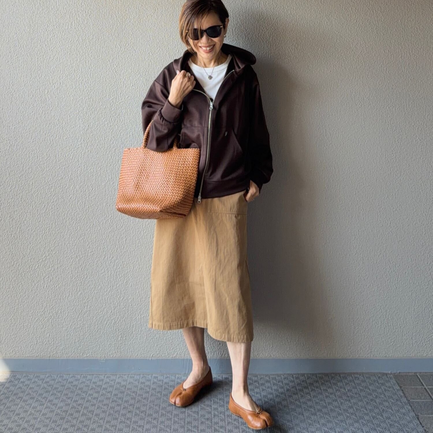 ラソエヌサーティスリー ディグリーズ ポンチ ゆったりシルエット イニシャル刺しゅう ダブルジップパーカー