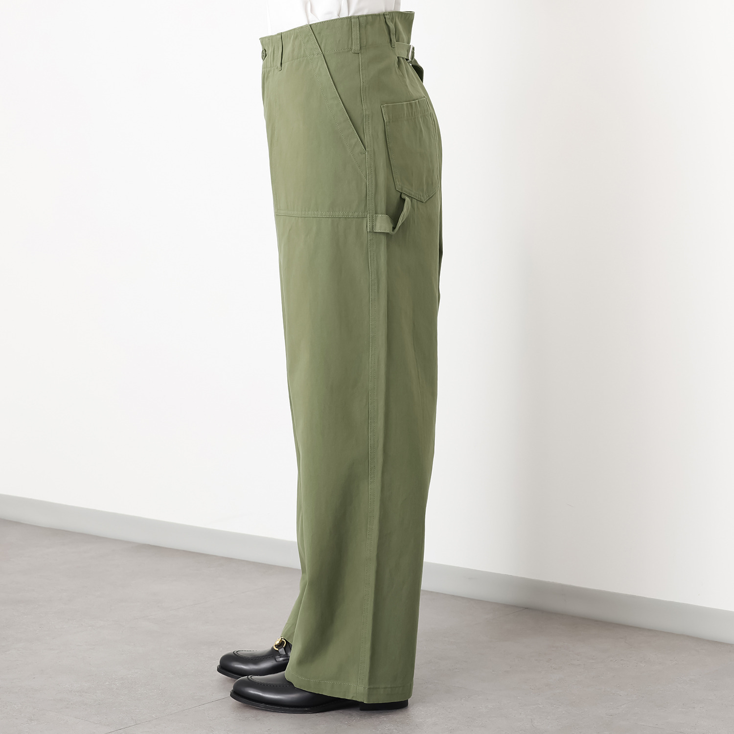 ラソエヌサーティスリー ディグリーズ バイオウォッシュ加工 ウエスト調整可能 ゆったりシルエット ワークカーゴパンツ