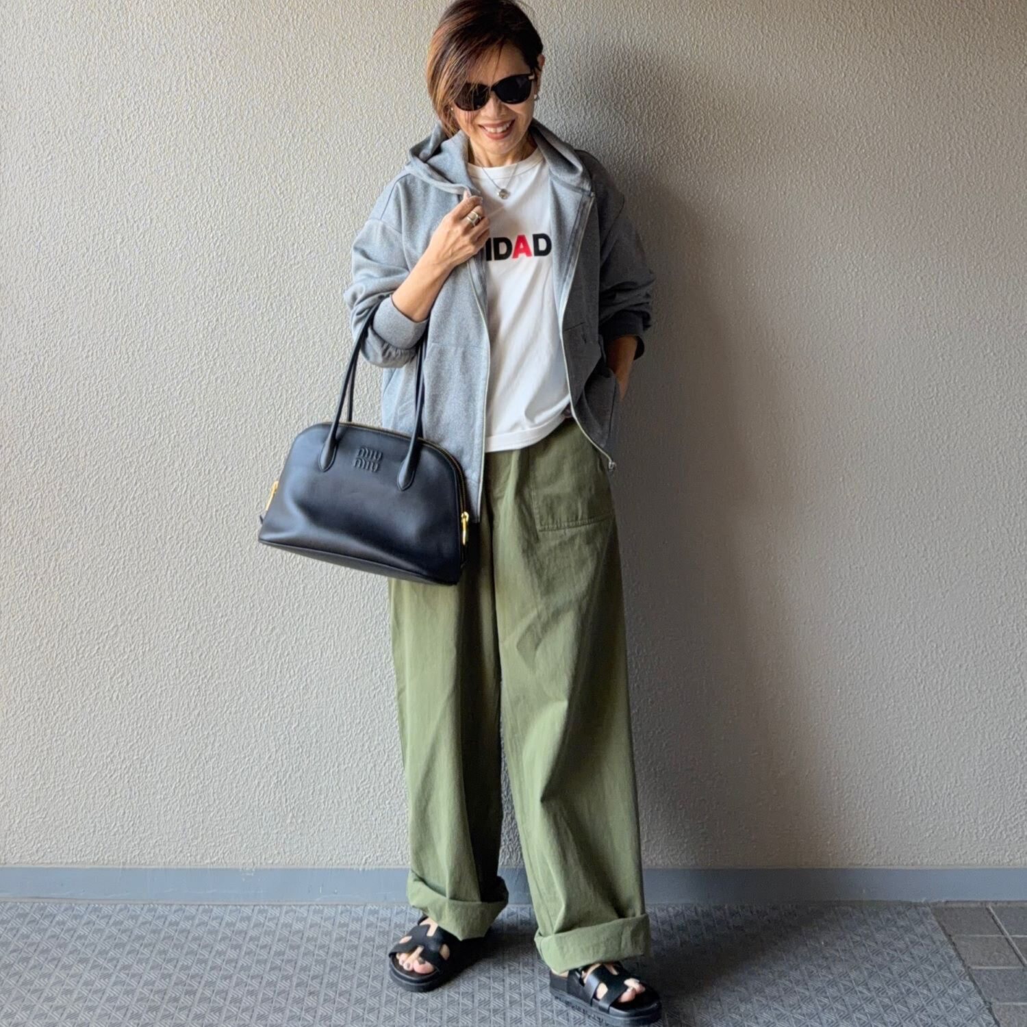 ラソエヌサーティスリー ディグリーズ バイオウォッシュ加工 ウエスト調整可能 ゆったりシルエット ワークカーゴパンツ