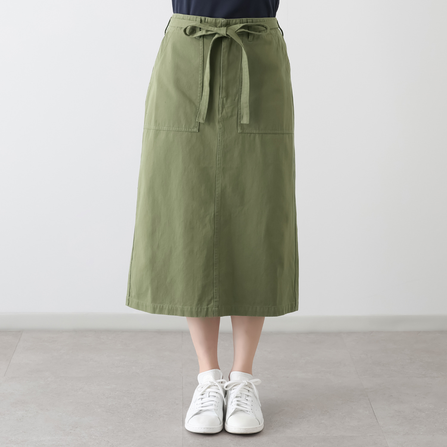 ラソエヌサーティスリー ディグリーズ バイオウォッシュ加工 ウエスト調整可能 ワークカーゴスカート