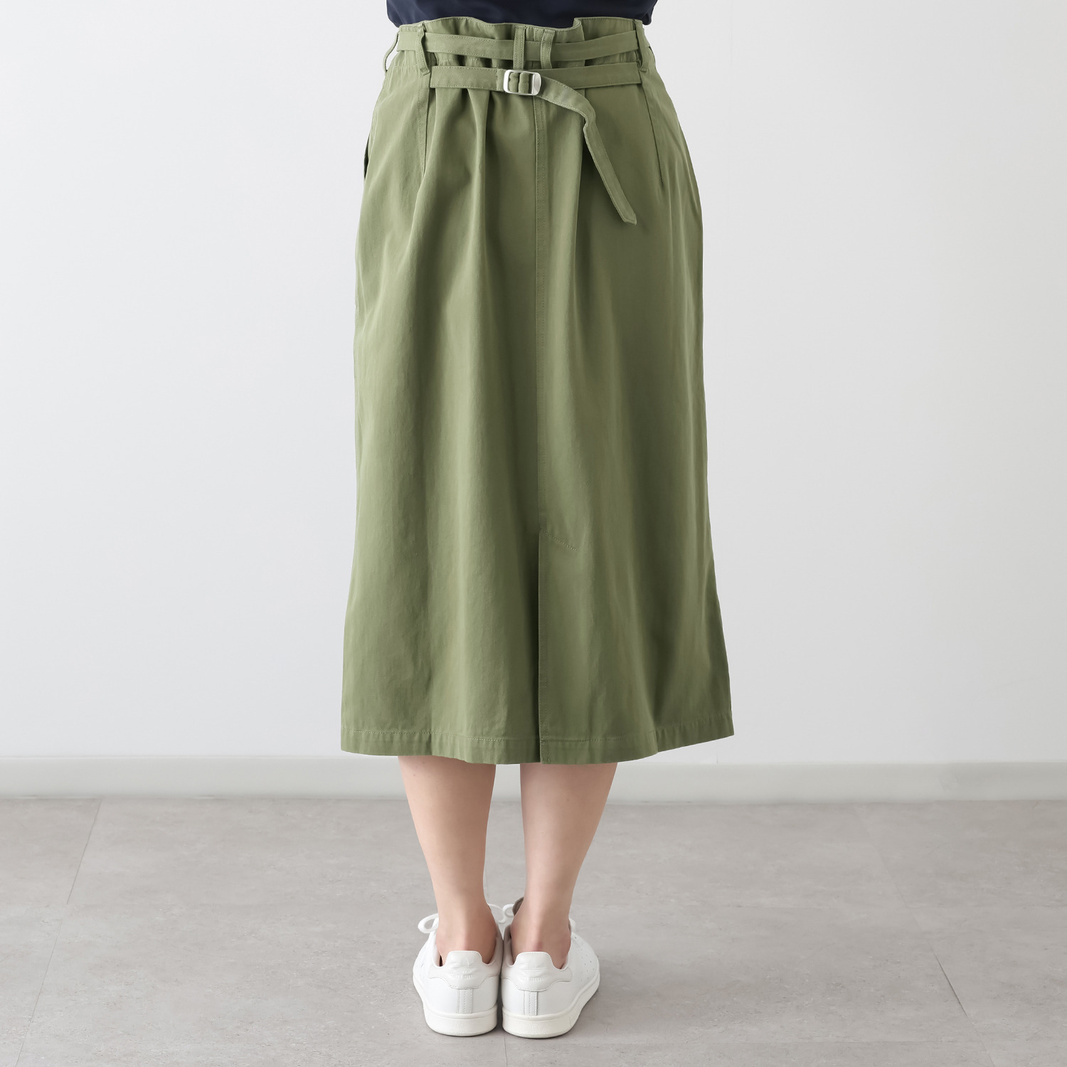 ラソエヌサーティスリー ディグリーズ バイオウォッシュ加工 ウエスト調整可能 ワークカーゴスカート