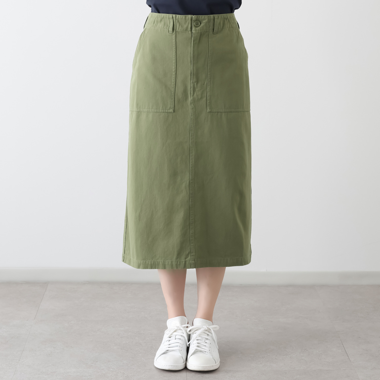 ラソエヌサーティスリー ディグリーズ バイオウォッシュ加工 ウエスト調整可能 ワークカーゴスカート