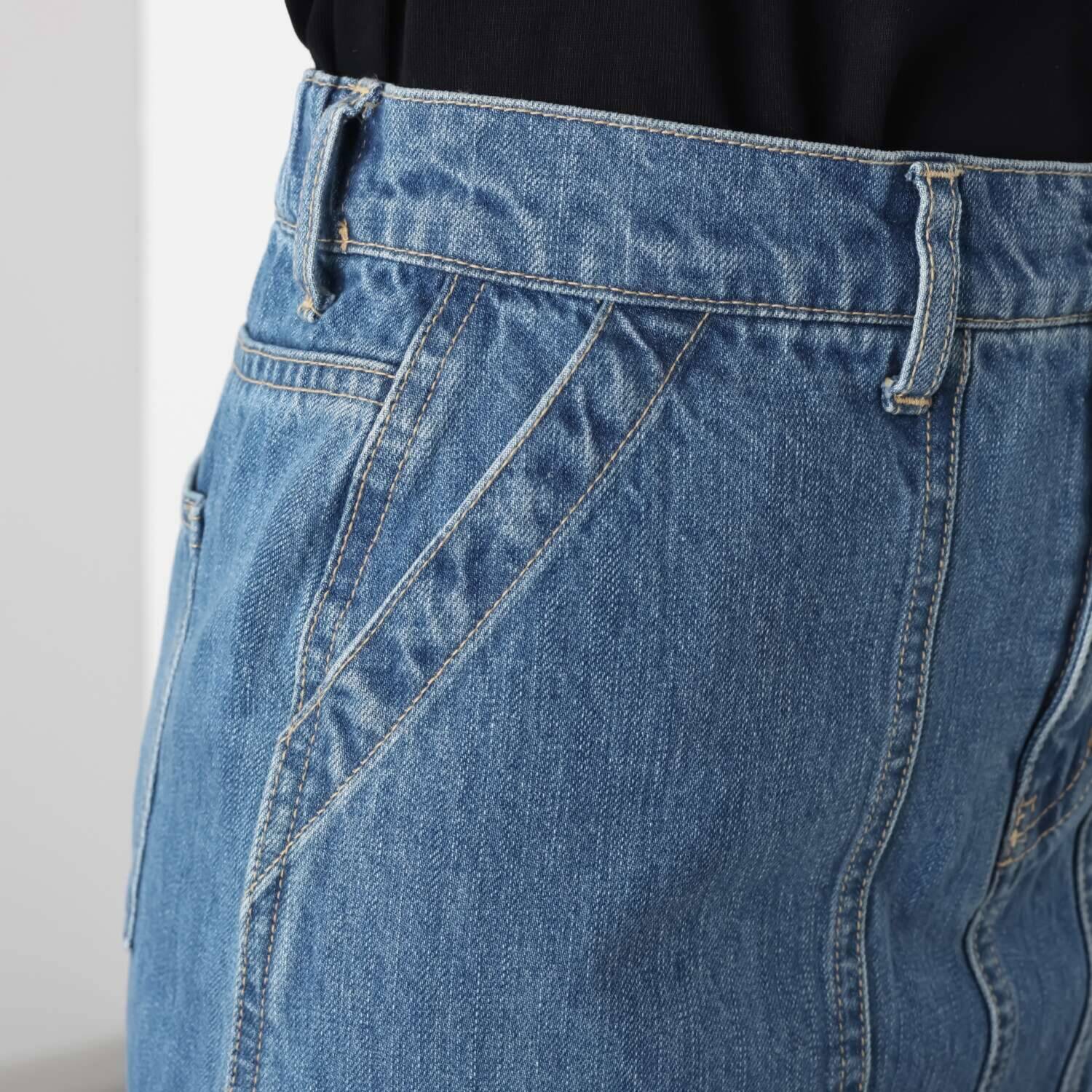 ラソエヌサーティスリー ディグリーズ バイオウォッシュ加工 デニムスカート