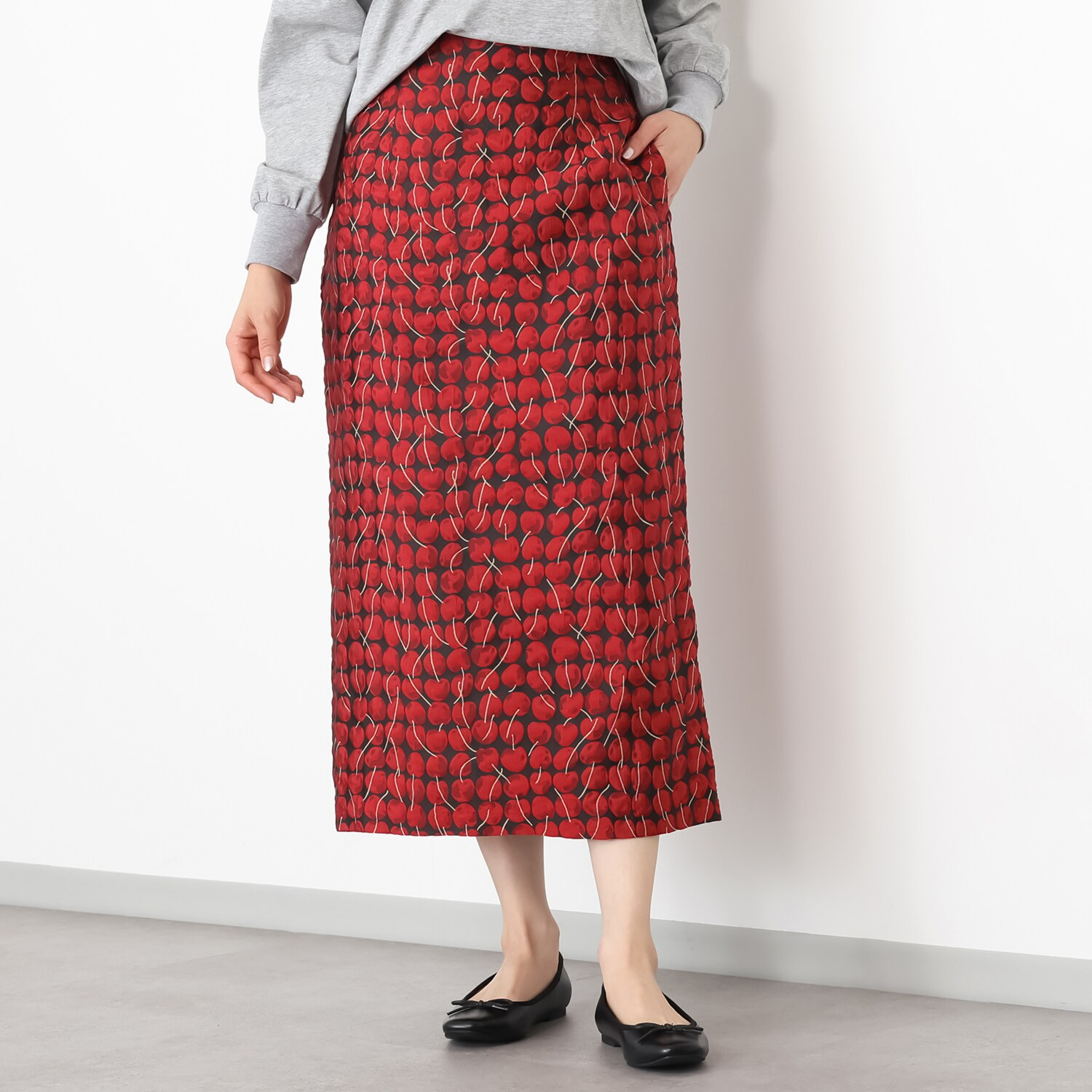 イロプライム 華やかジャガード ナロースカート