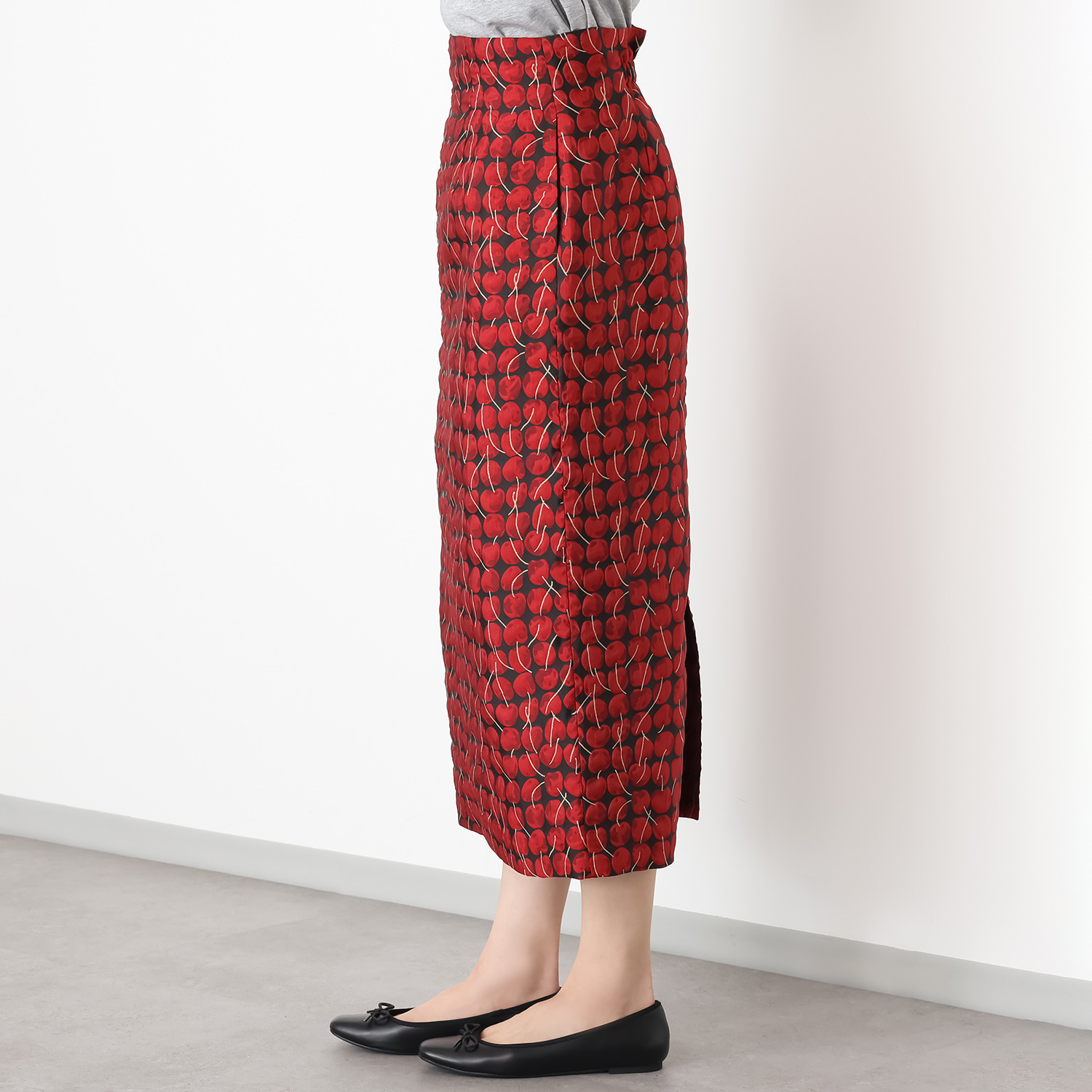 イロプライム 華やかジャガード ナロースカート