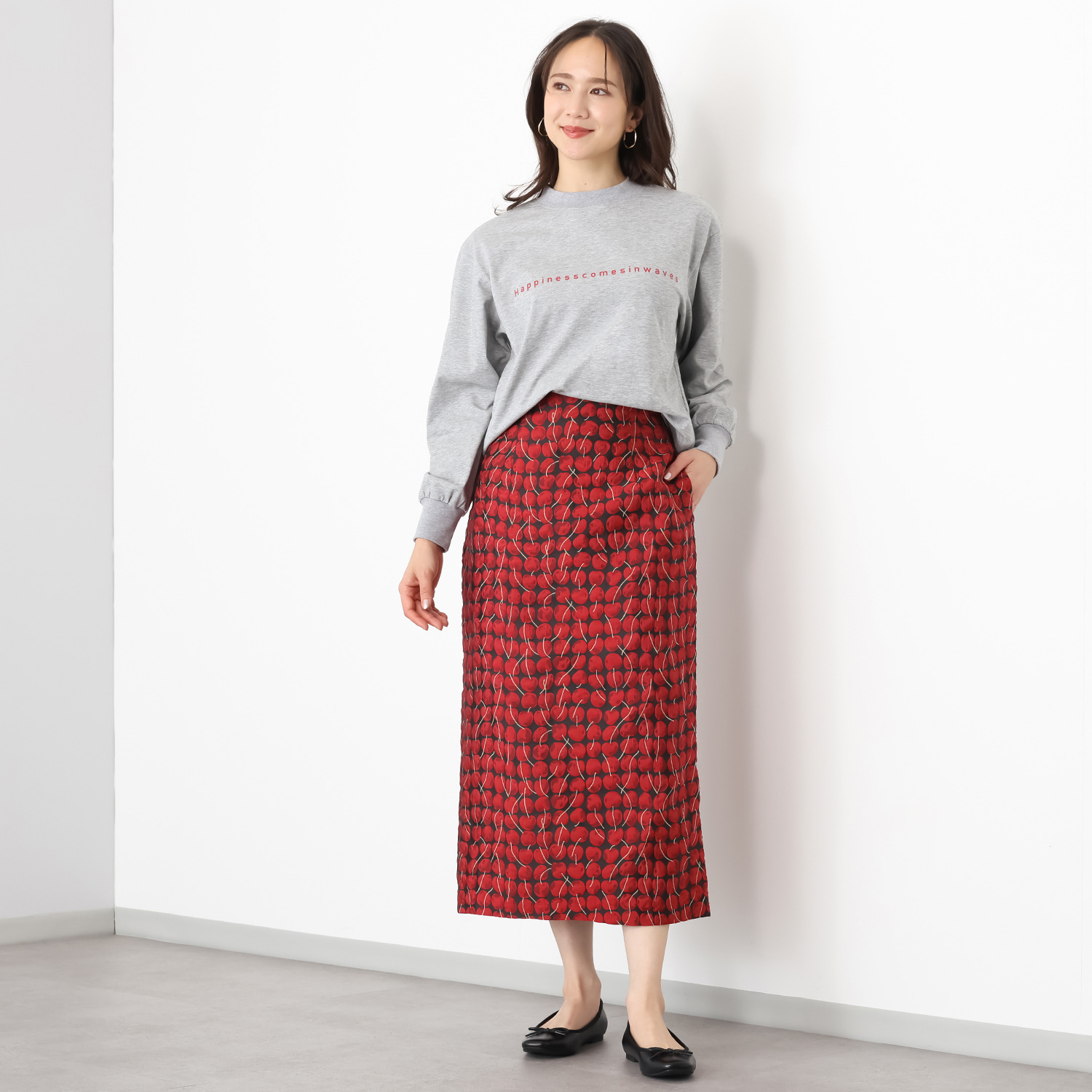 イロプライム 華やかジャガード ナロースカート