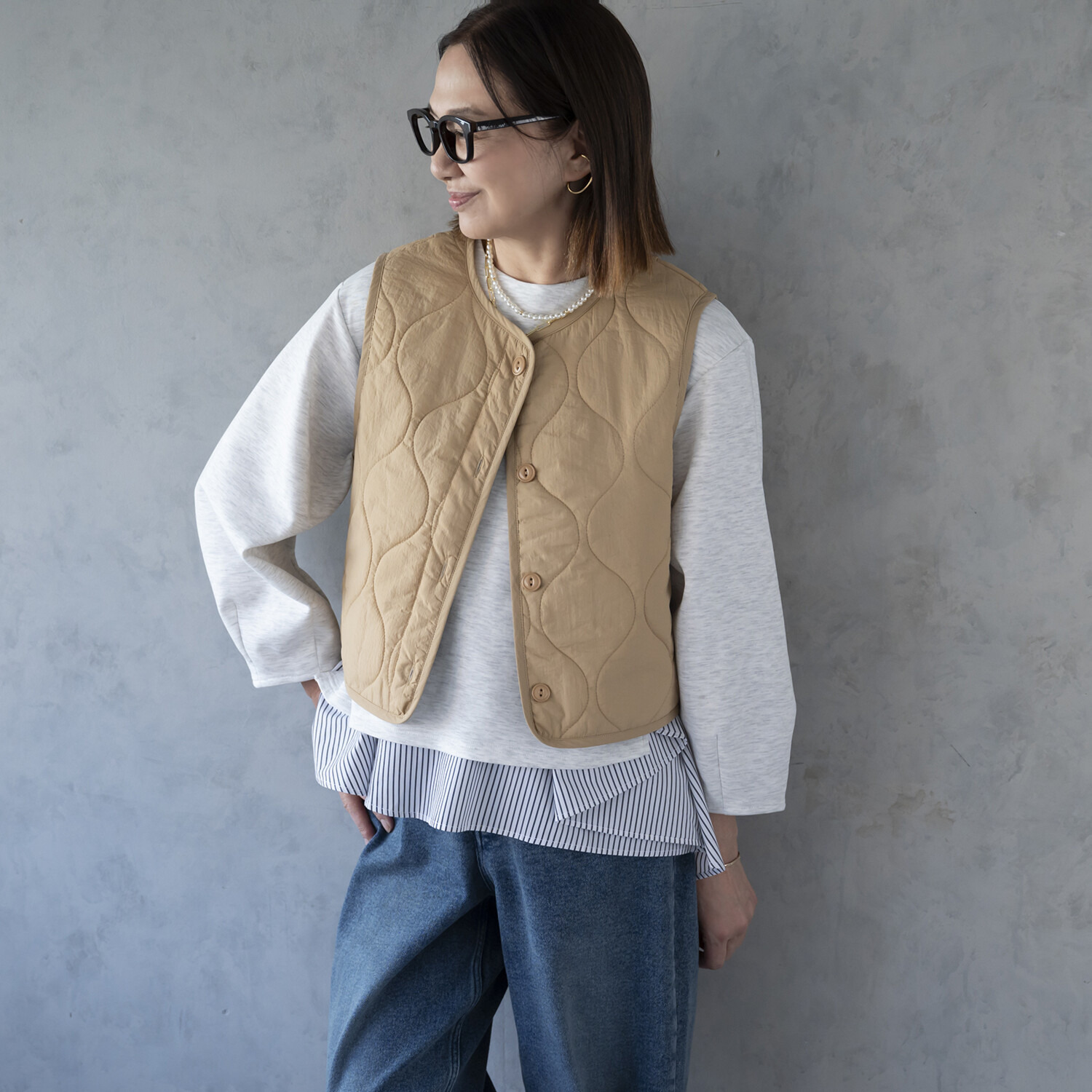 イロプライム コンパクト キルティングベスト