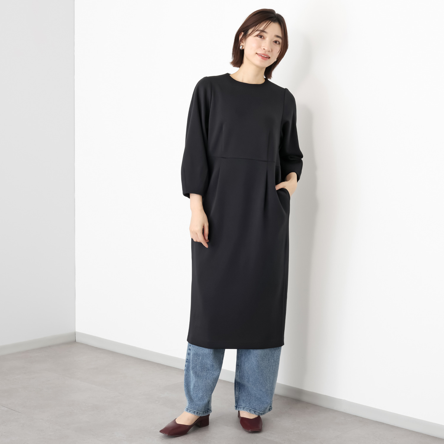 イロプライム 楽ちんきれい見え ナローワンピース