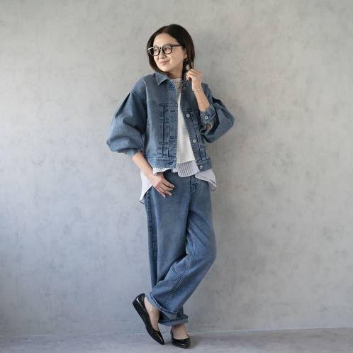 イロプライム 大人の華やか デニムジャケット