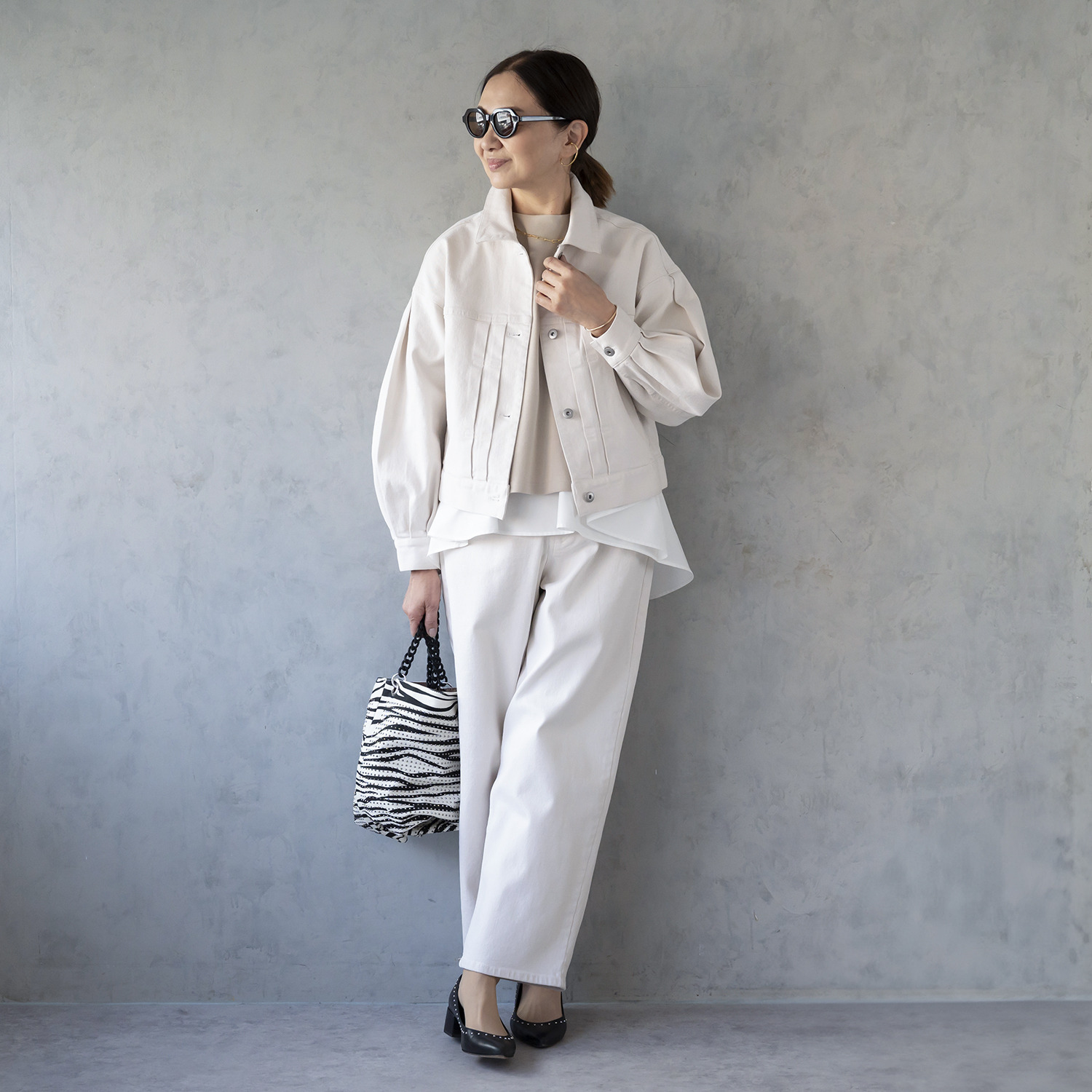 イロプライム 大人の華やか デニムジャケット