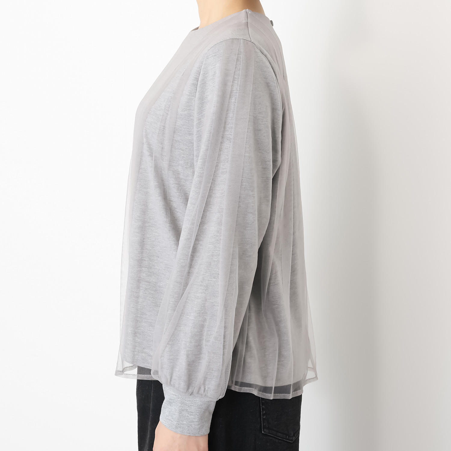 イロプライム 大人のチュール重ね プルオーバー