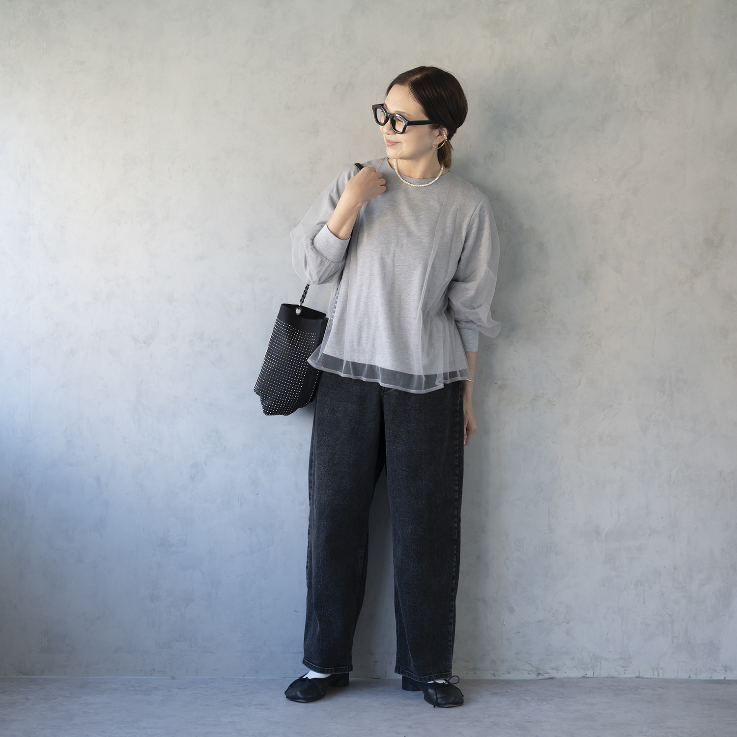 イロプライム 大人のチュール重ね プルオーバー