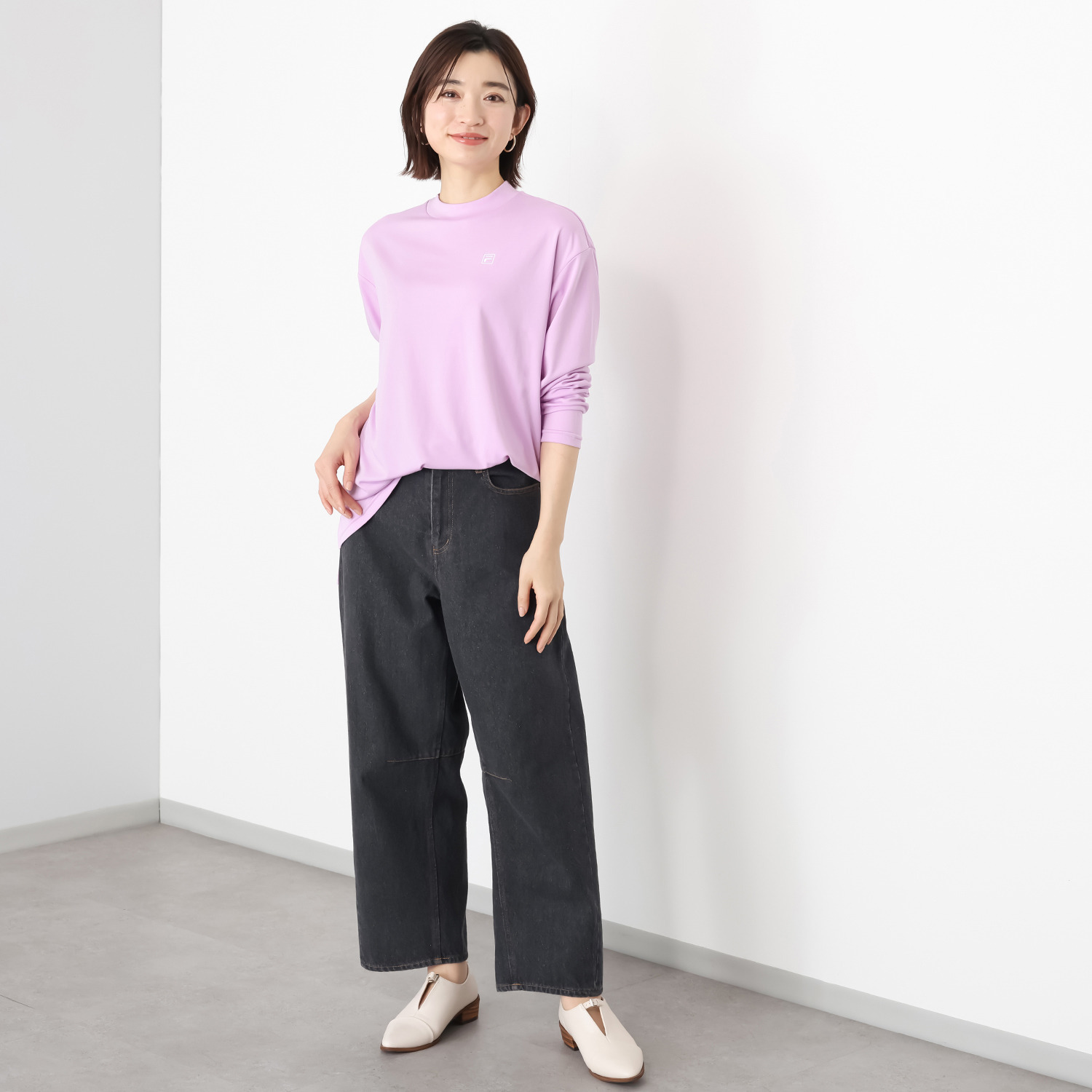 フィラ 調温サポート素材 なめらかスムース モックネックプルオーバー